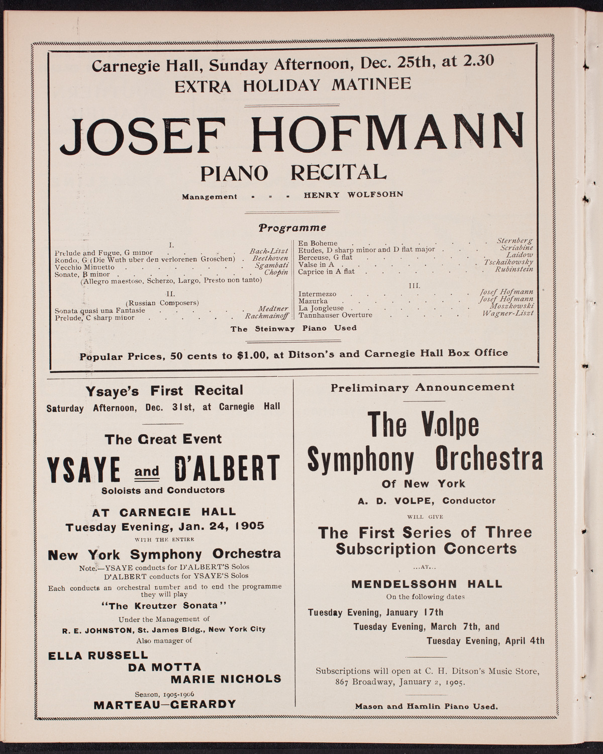 Musical Art Society of New York, December 15, 1904, program page 10