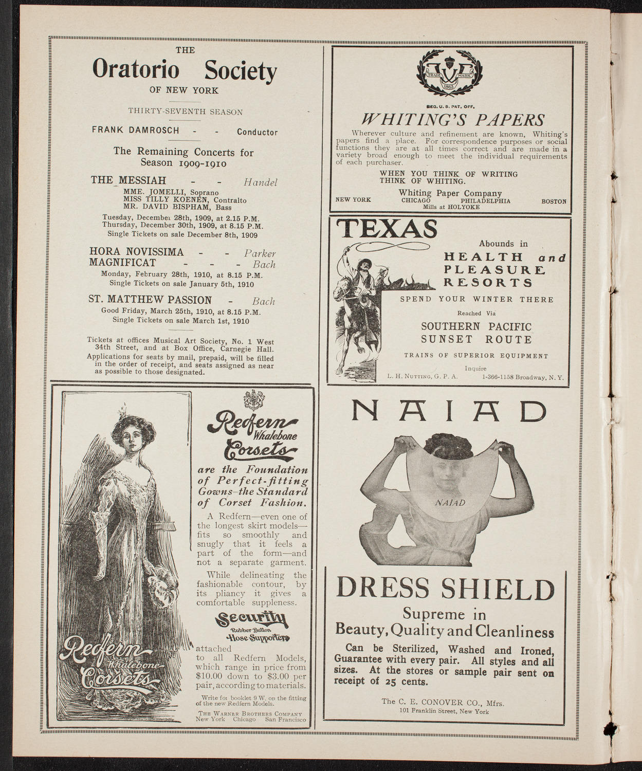 Elmendorf Lecture: At the Gates of the East, December 5, 1909, program page 2