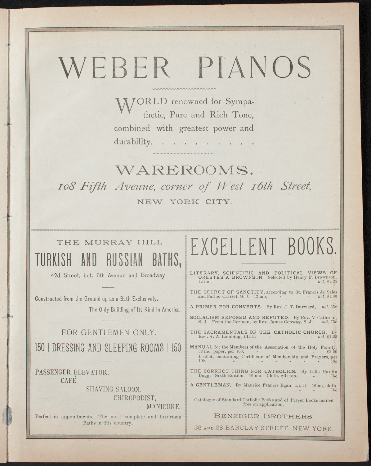 Golden Jubilee of Pope Leo XIII, February 20, 1893, program page 7
