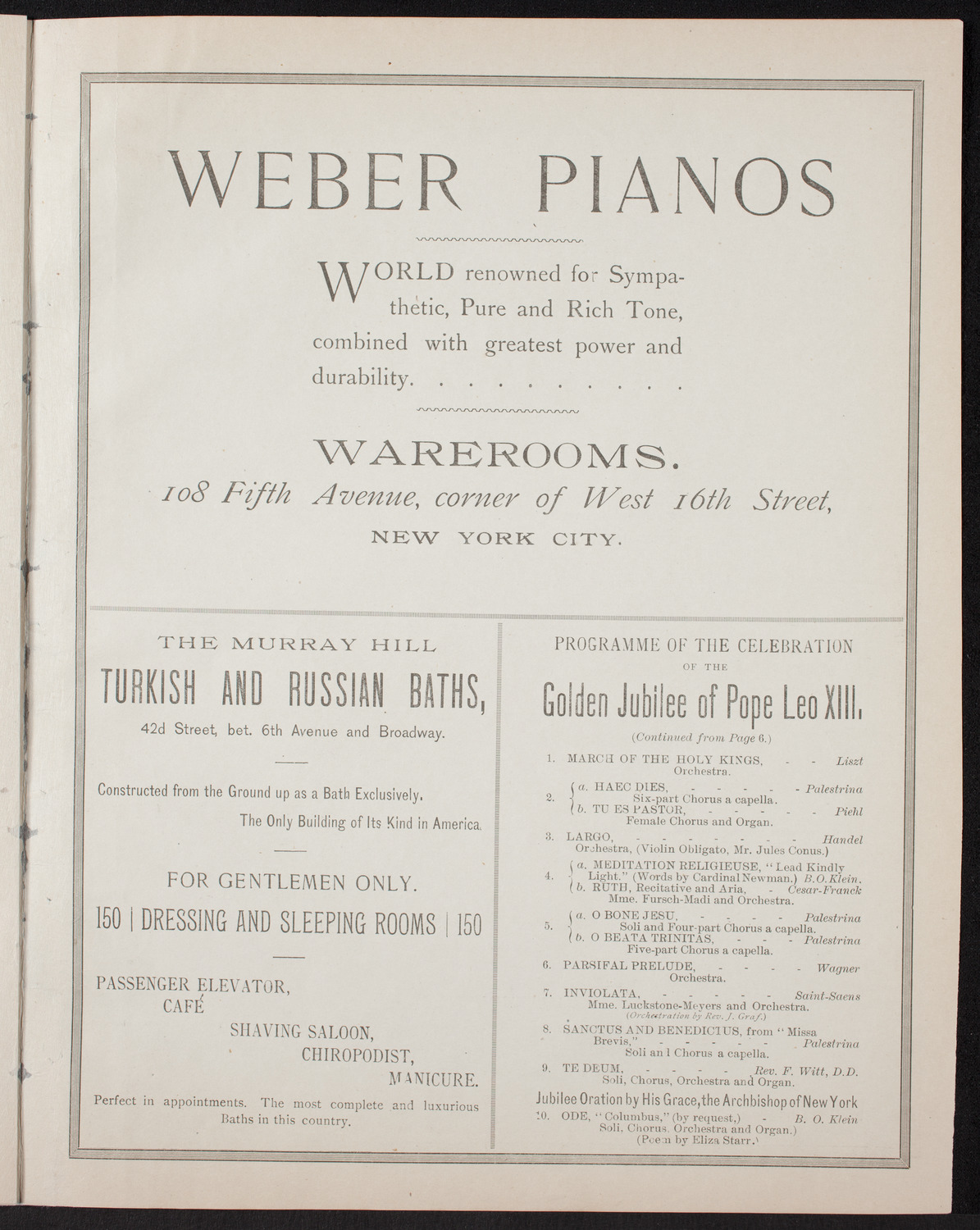 Opera: L'amico Fritz, January 31, 1893, program page 7