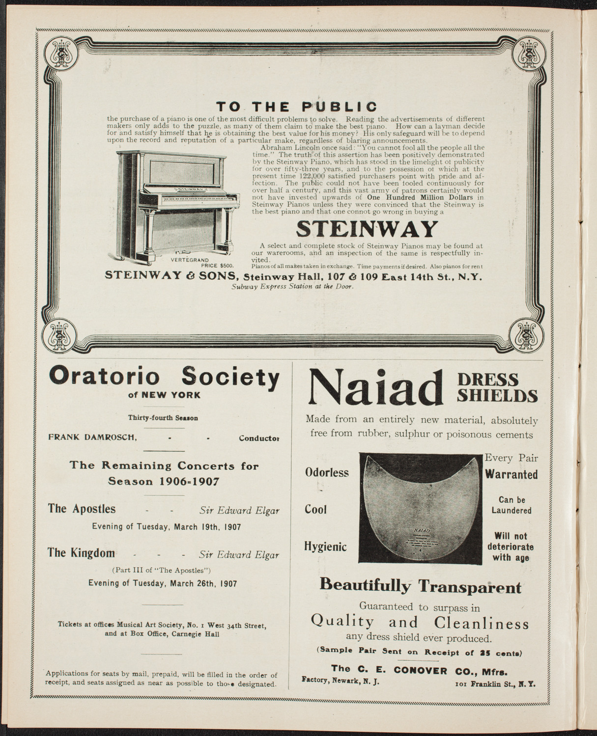 New York Symphony Orchestra, December 29, 1906, program page 4