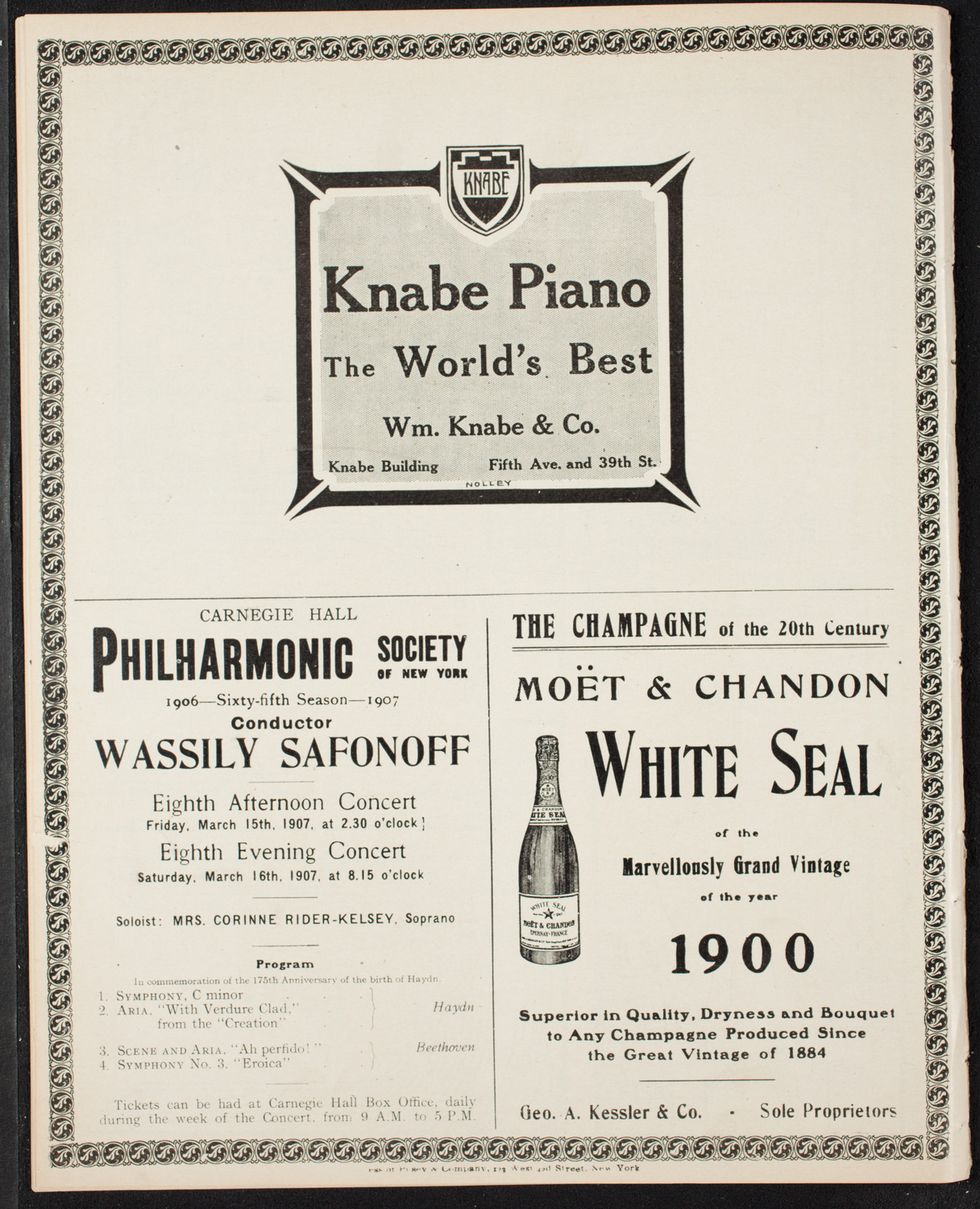 New York Symphony Orchestra, March 9, 1907, program page 14