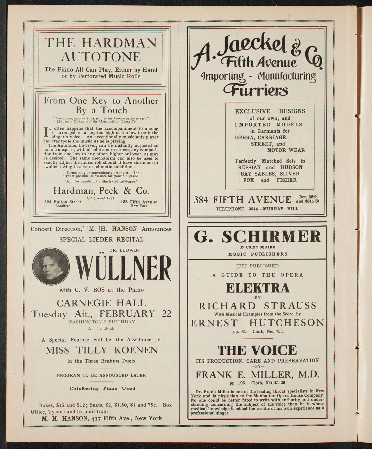 Maud Allan with The Russian Symphony Orchestra, February 16, 1910, program page 8