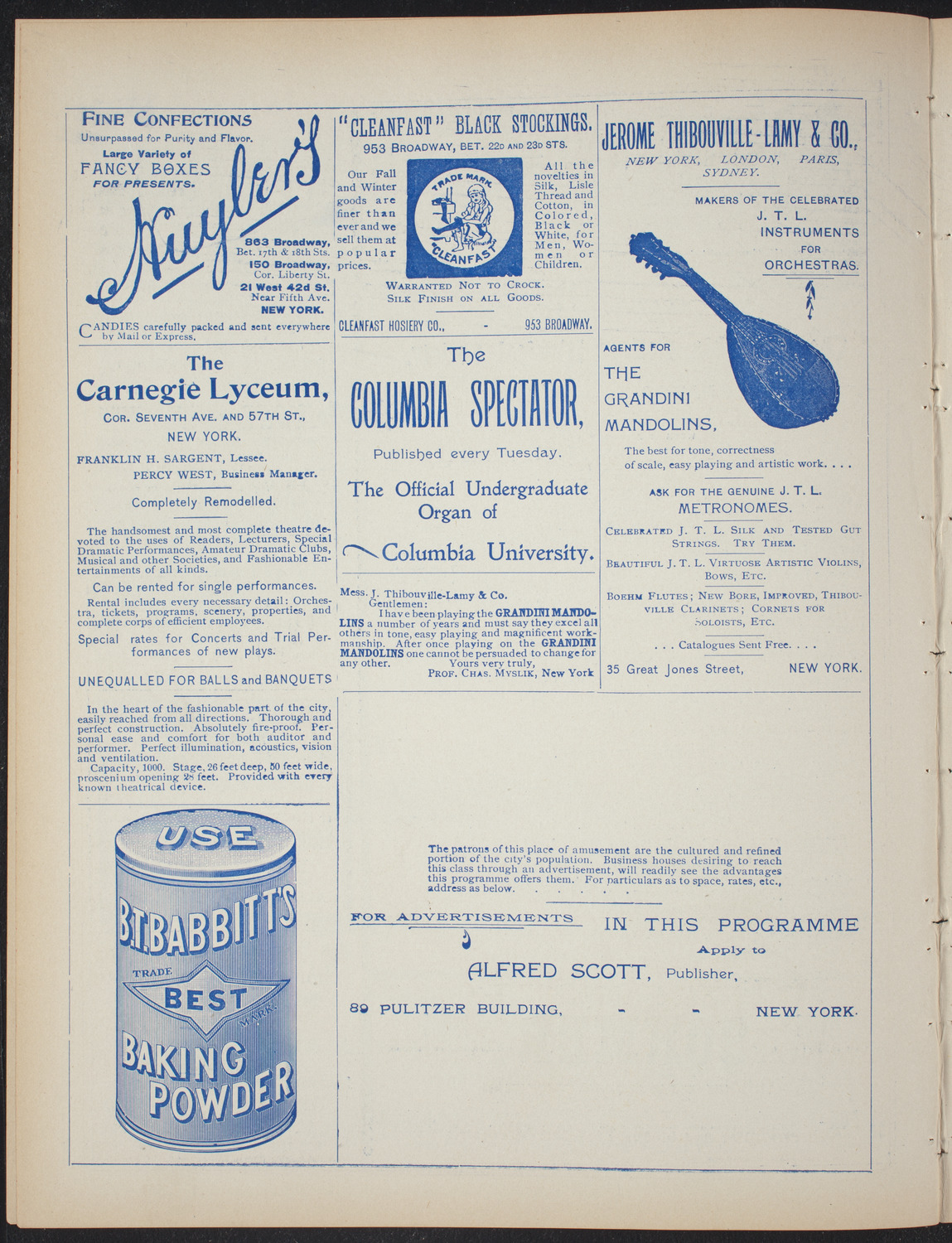 Columbia College Musical Society, February 16, 1897, program page 4