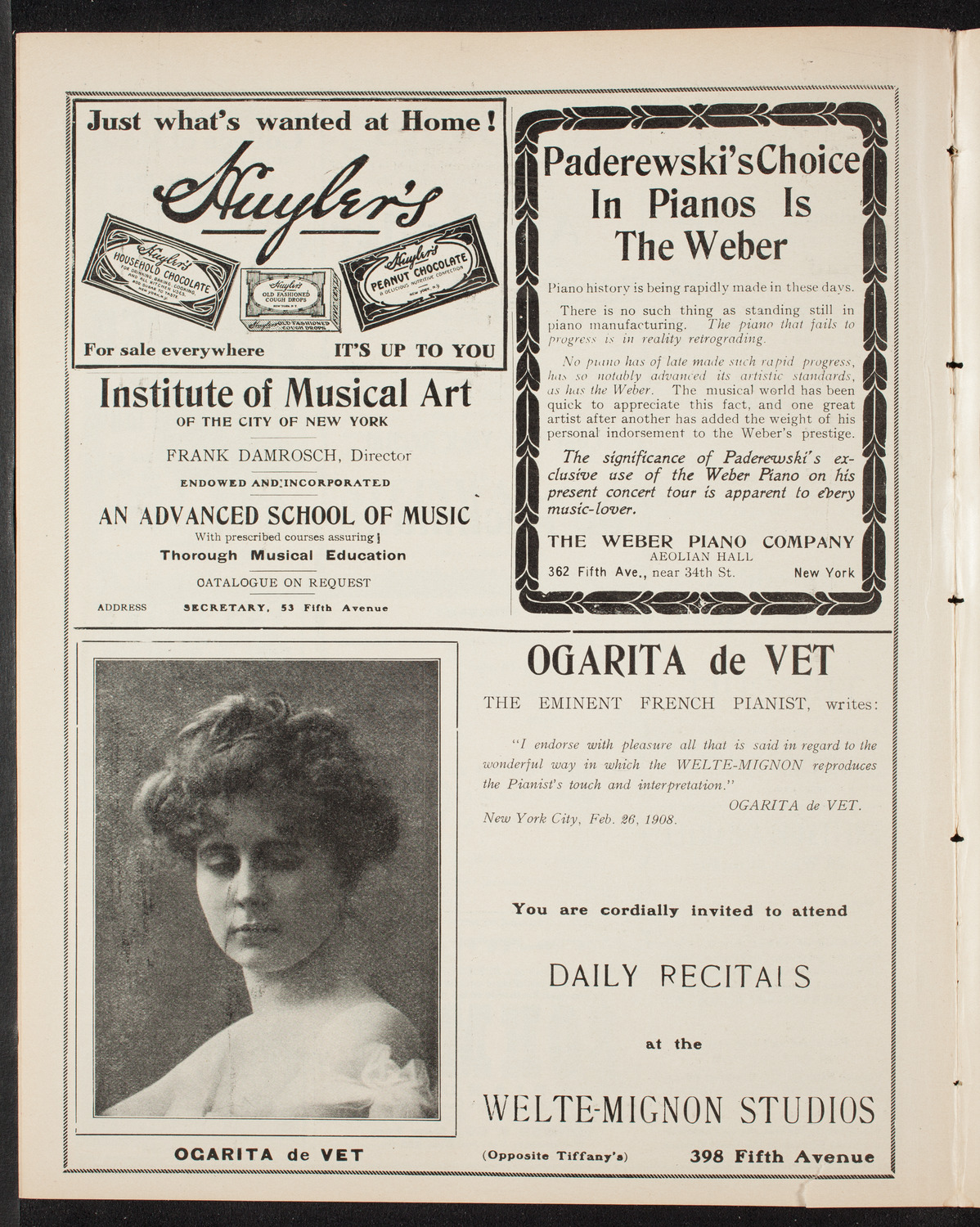 Vladimir de Pachmann, Piano, April 4, 1908, program page 6