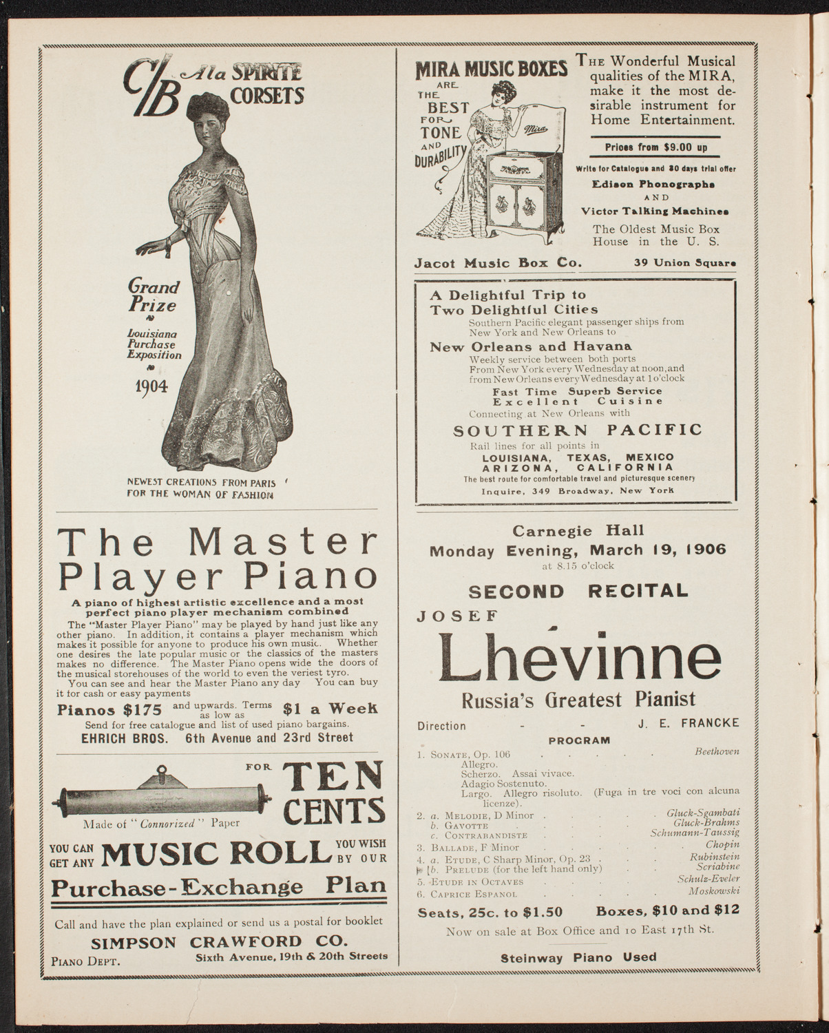 Henri Marteau, Jean Gerardy, and Anna Schelke with New York Symphony Orchestra, March 18, 1906, program page 8