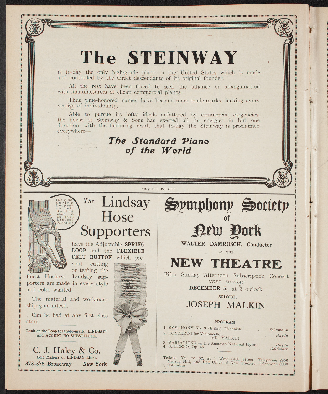 Russian Symphony Society of New York, December 2, 1909, program page 4