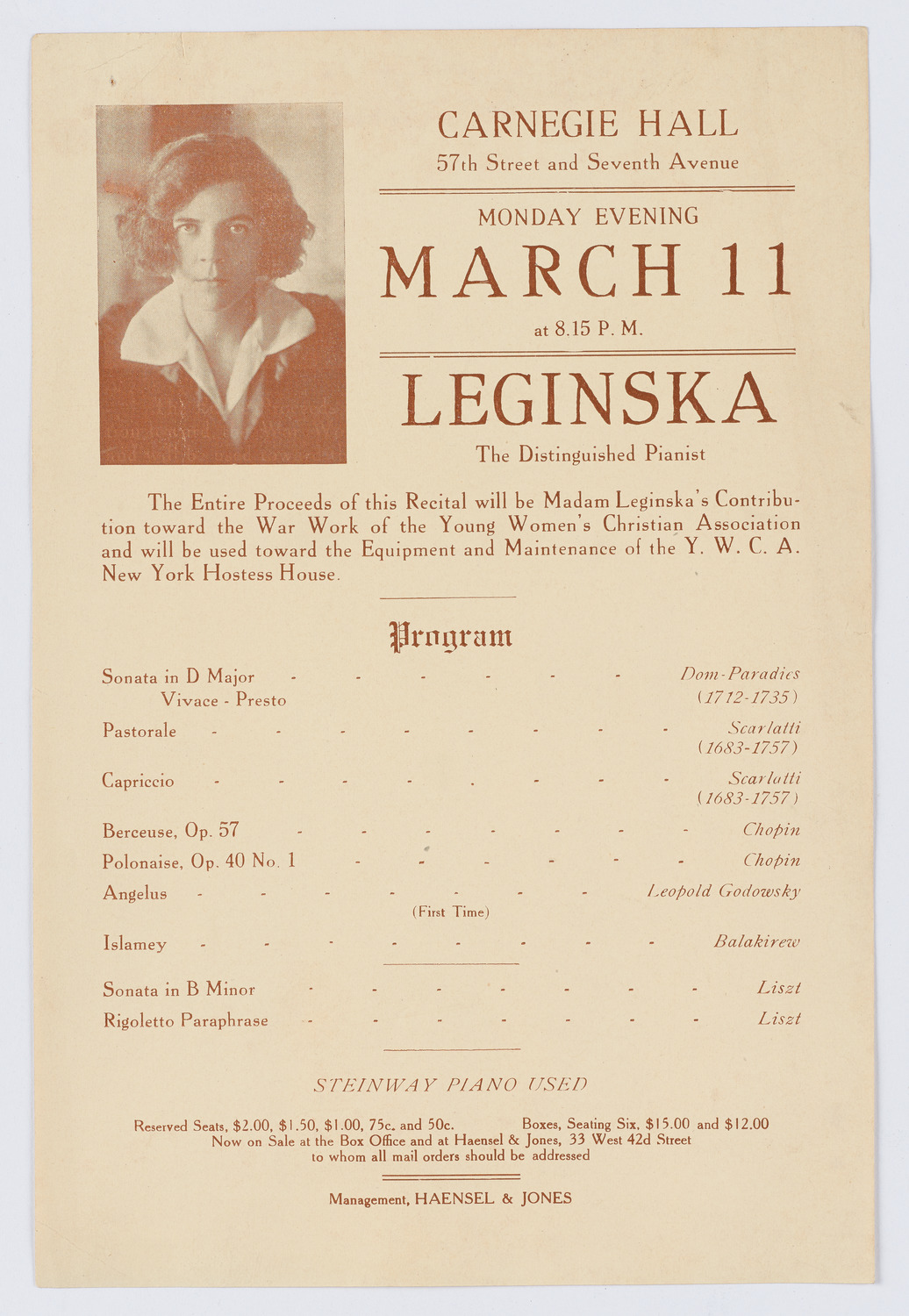 Ethel Leginska, March 11, 1918