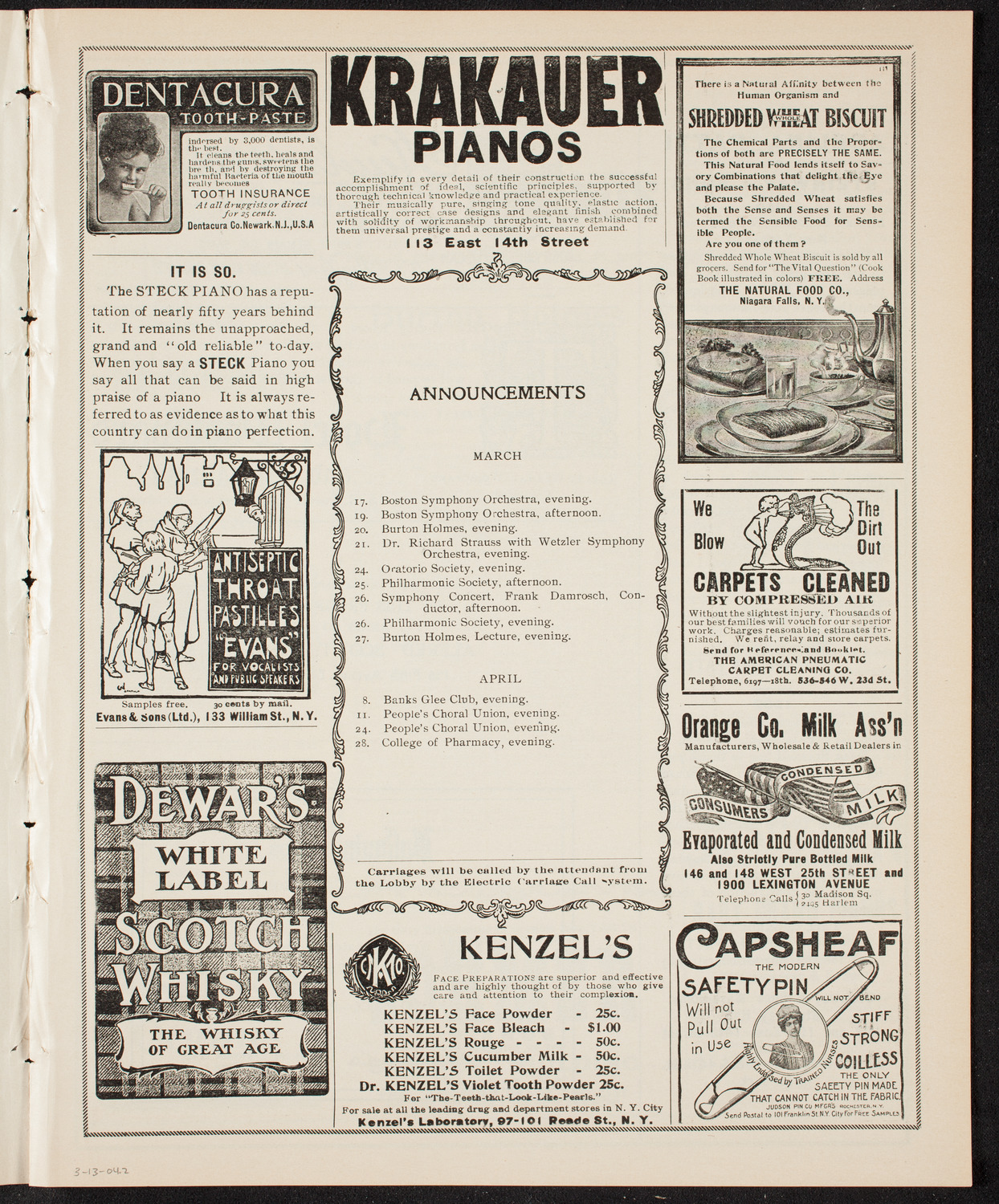 Lecture by Burton Holmes, March 13, 1904, program page 3