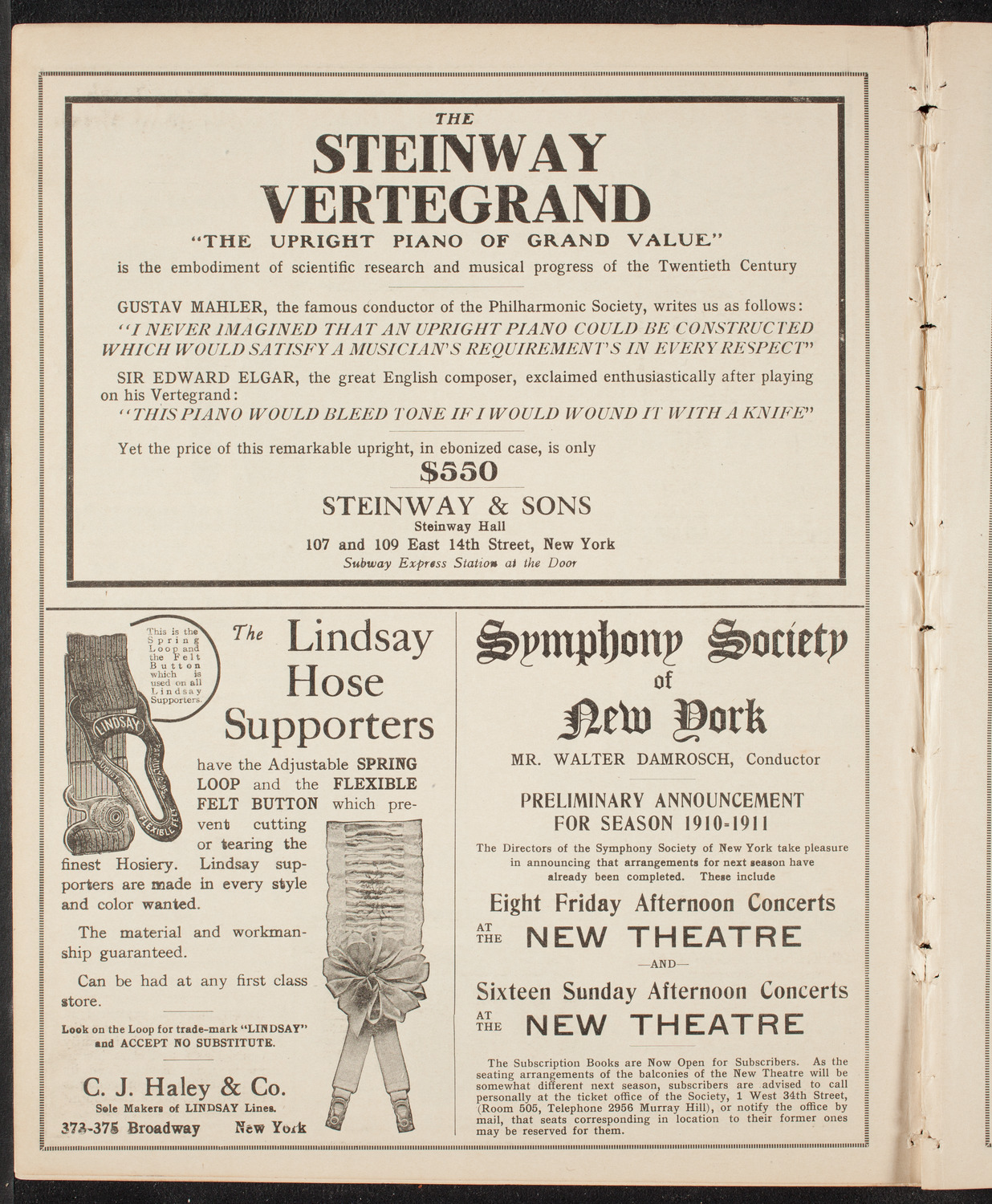 Graduation: New York Law School, June 16, 1910, program page 4