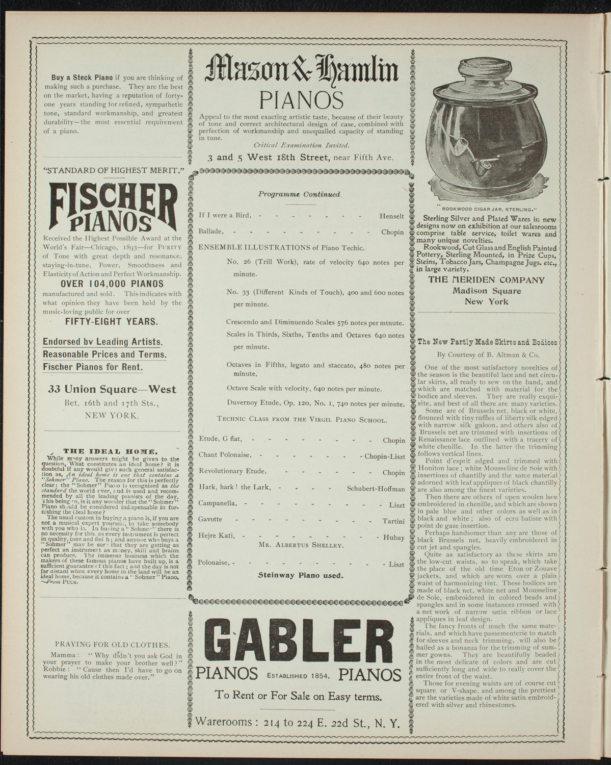 Virgil Piano School, March 30, 1898, program page 6