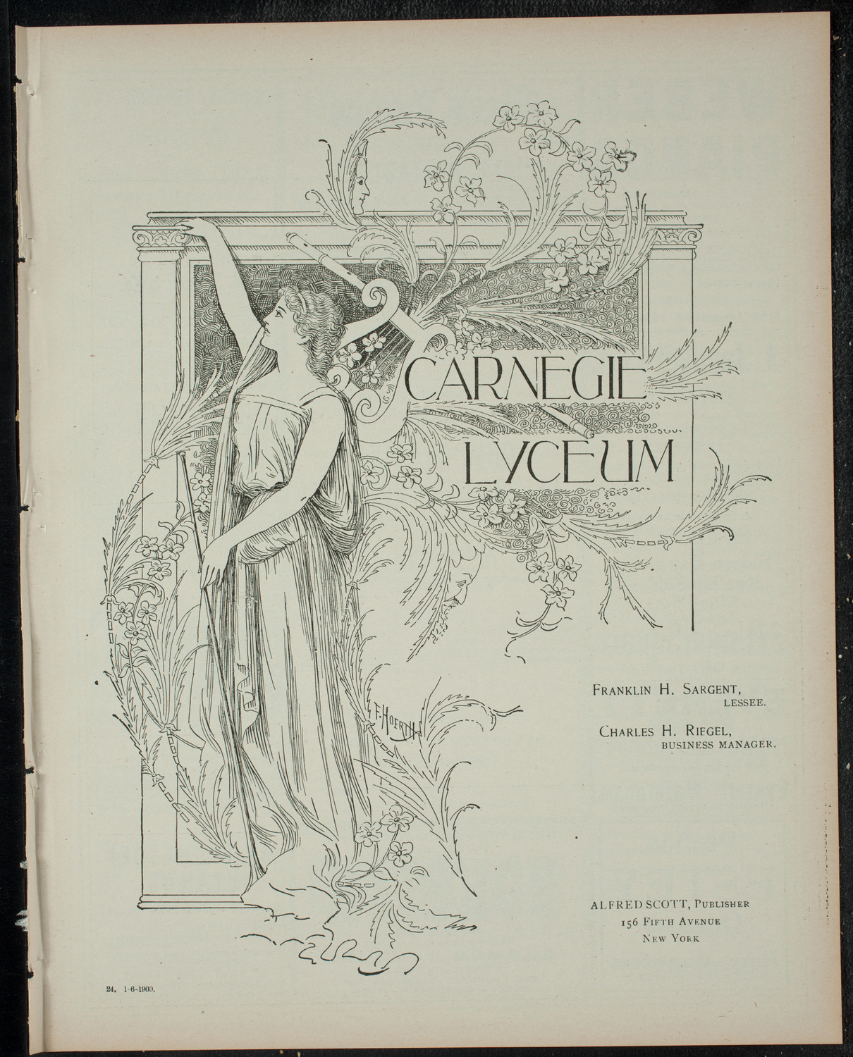 Comparative Literature Society, January 6, 1900, program page 1