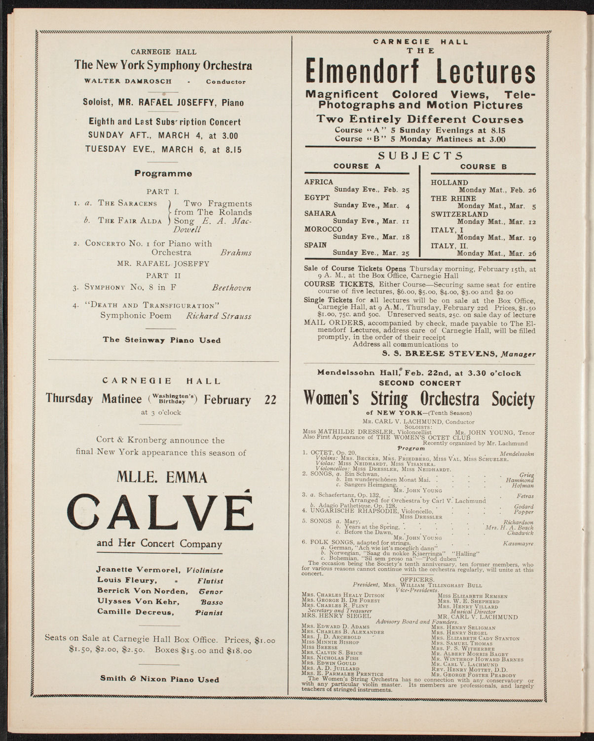 Oratorio Society of New York, February 20, 1906, program page 10