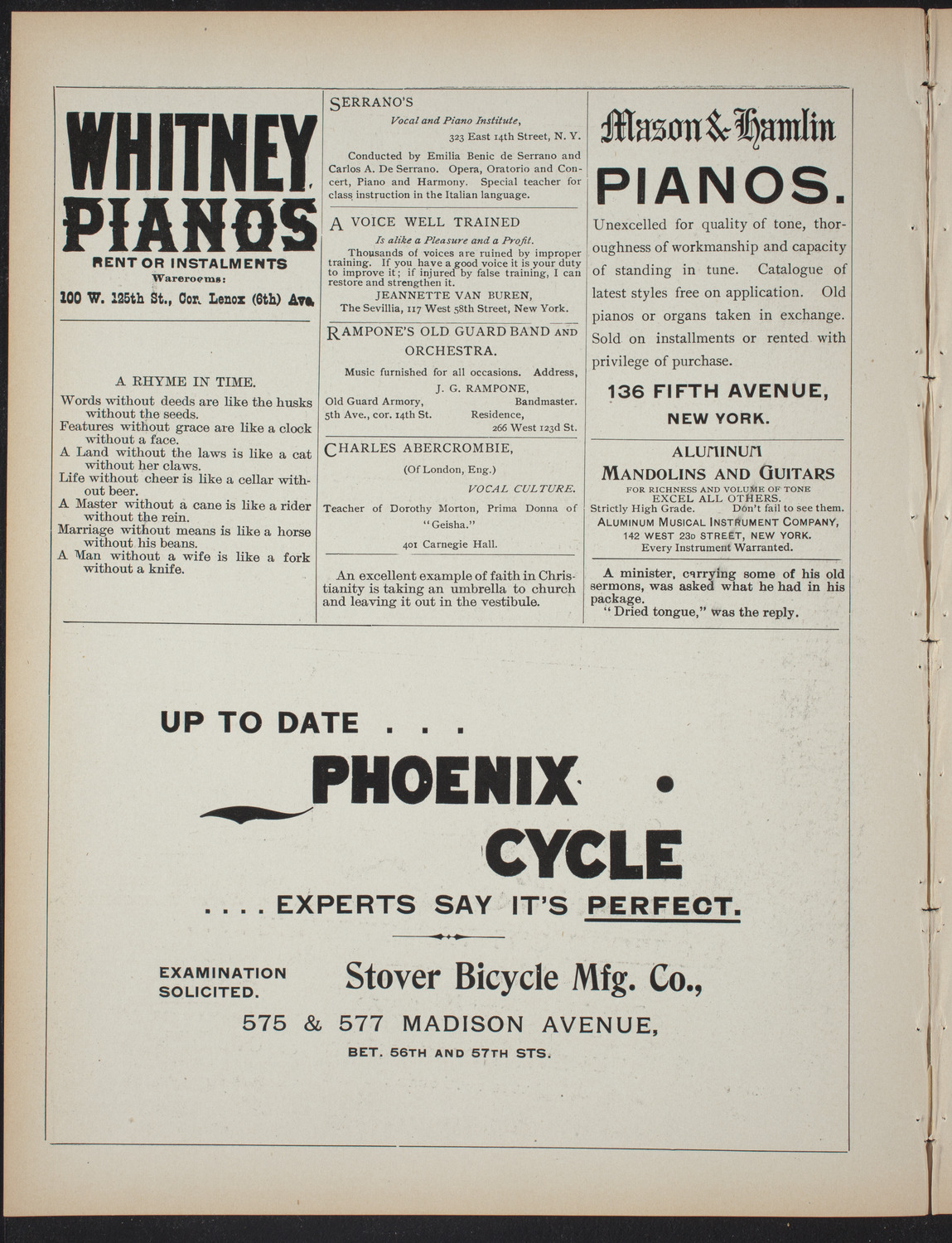 Fordham College Glee, Banjo and Mandolin Clubs, February 12, 1897, program page 2