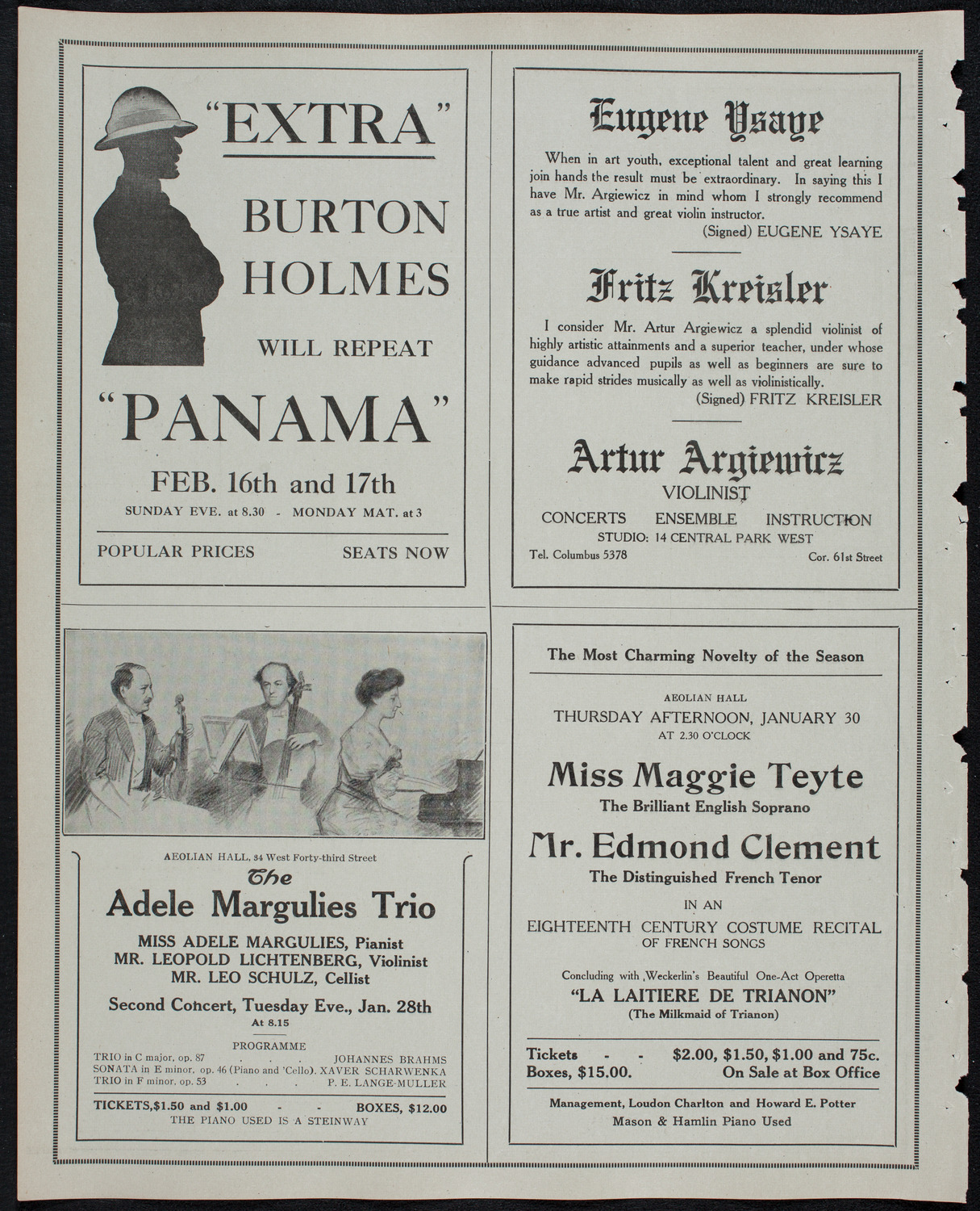 New York Philharmonic, January 26, 1913, program page 10