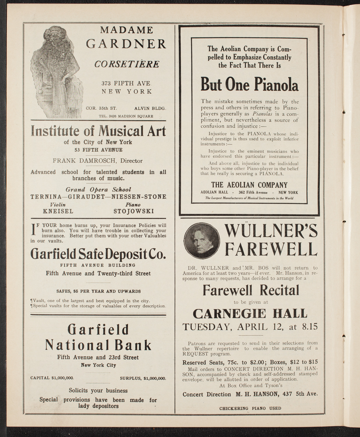 Elmendorf Lecture: Yellowstone Park/ Benefit: St. Andrew's Convalescent Hospital, March 29, 1910, program page 6