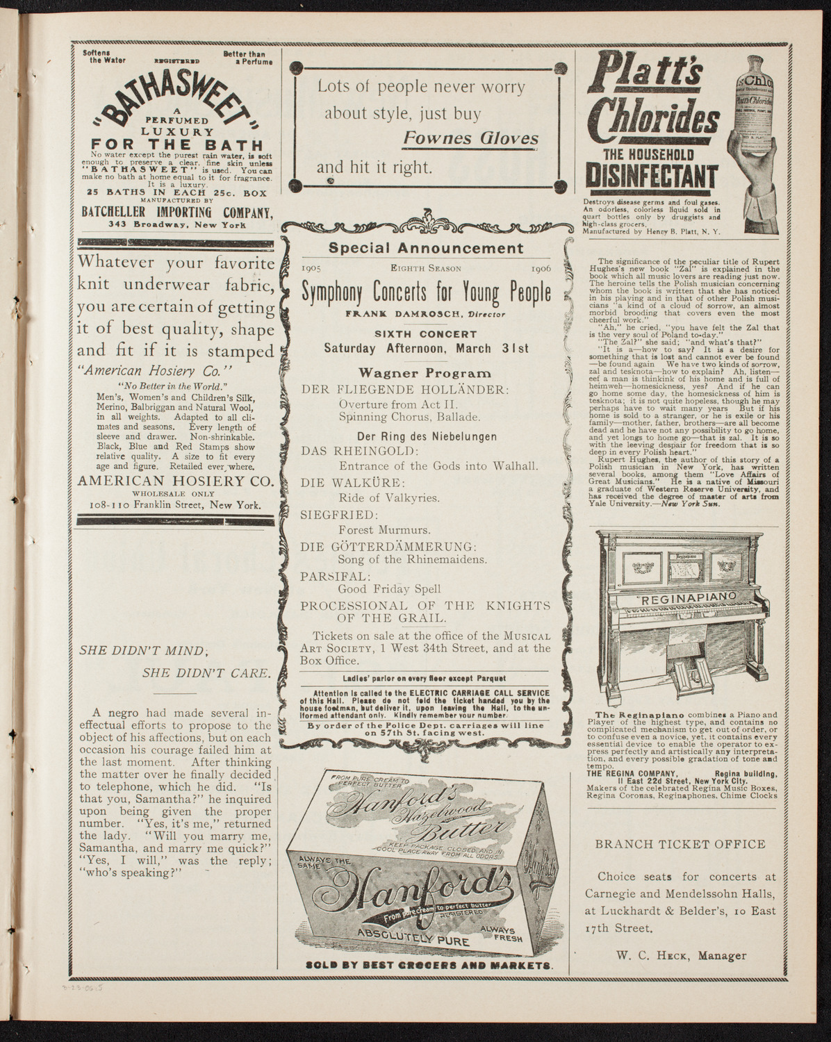 New York Philharmonic, March 23, 1906, program page 9