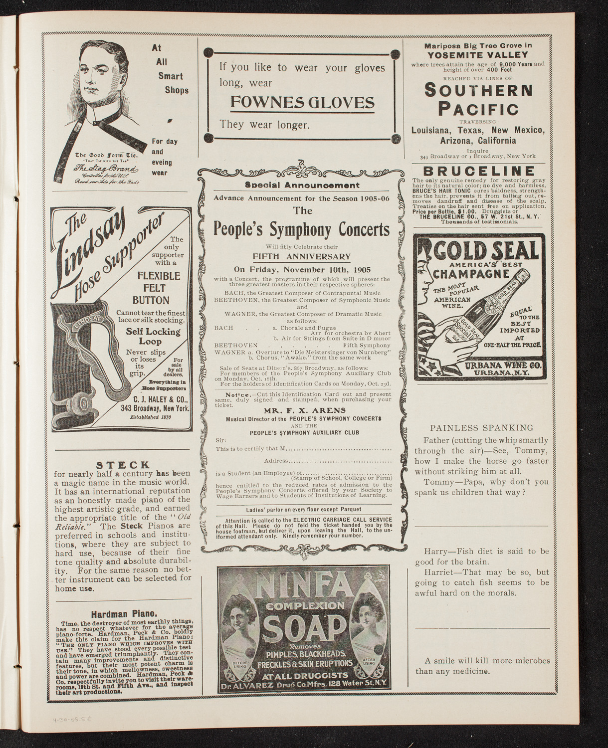 People's Singing Classes, April 30, 1905, program page 9