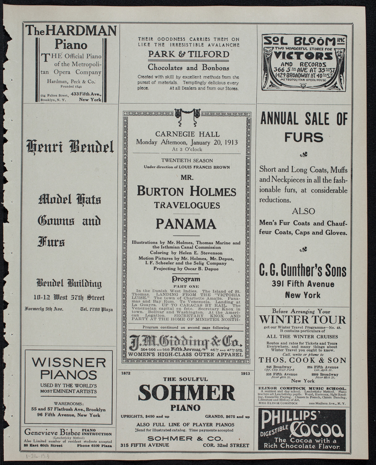 Burton Holmes Travelogue: Panama, January 20, 1913, program page 5