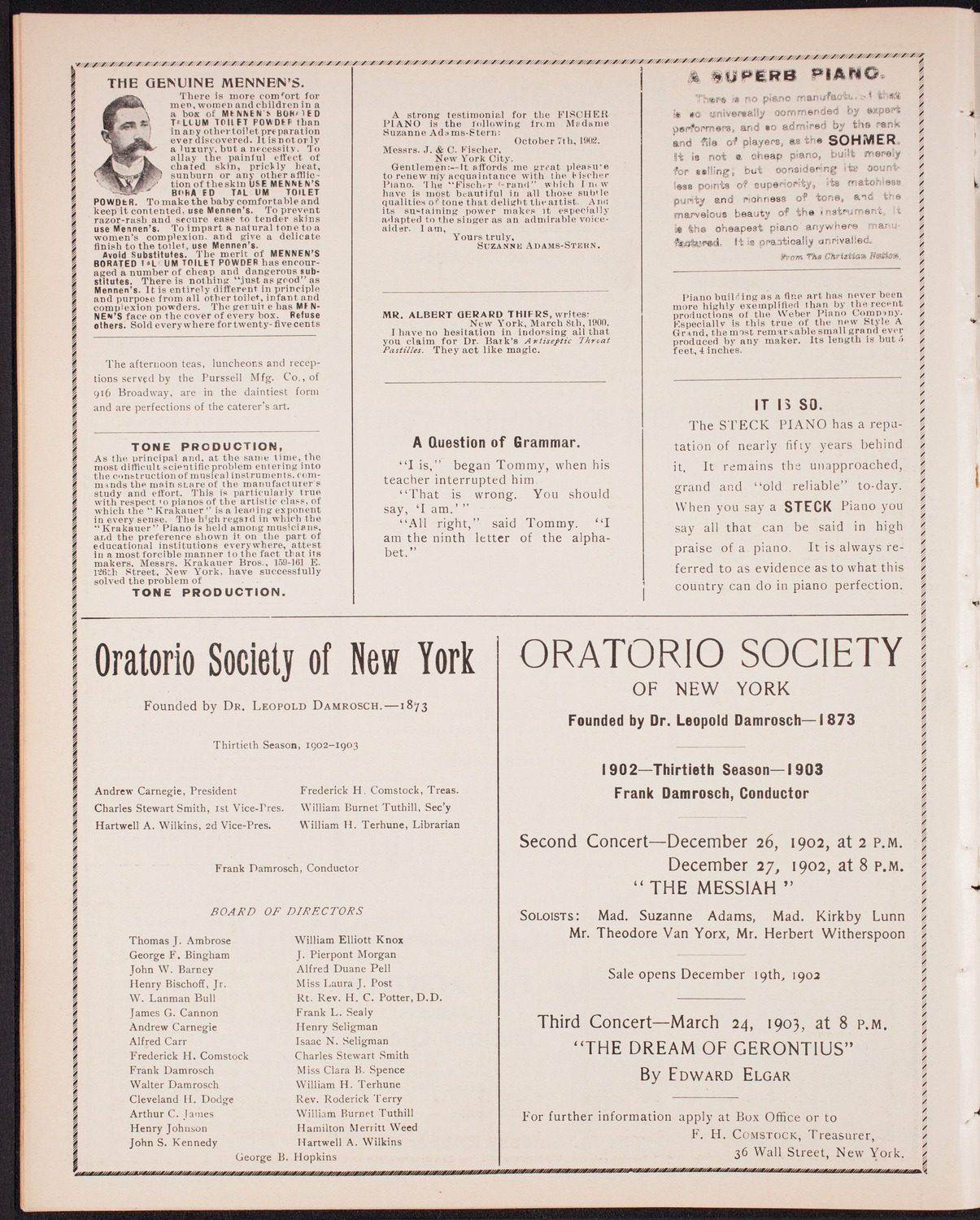 Wetzler Symphony Orchestra, December 2, 1902, program page 10