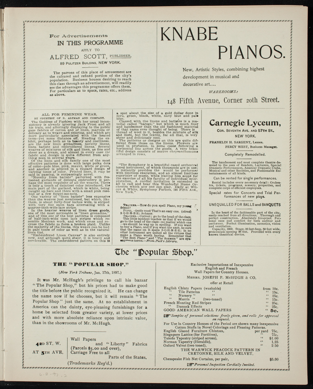 Graduation: New York University Law School, June 8, 1897, program page 3