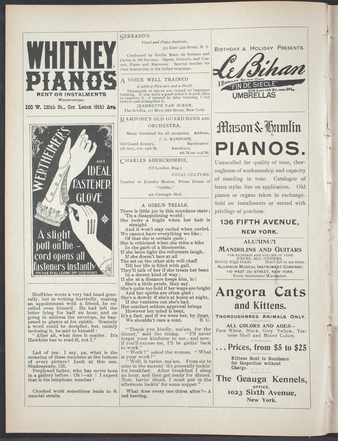 Students' Dramatic Club, December 15, 1896, program page 2