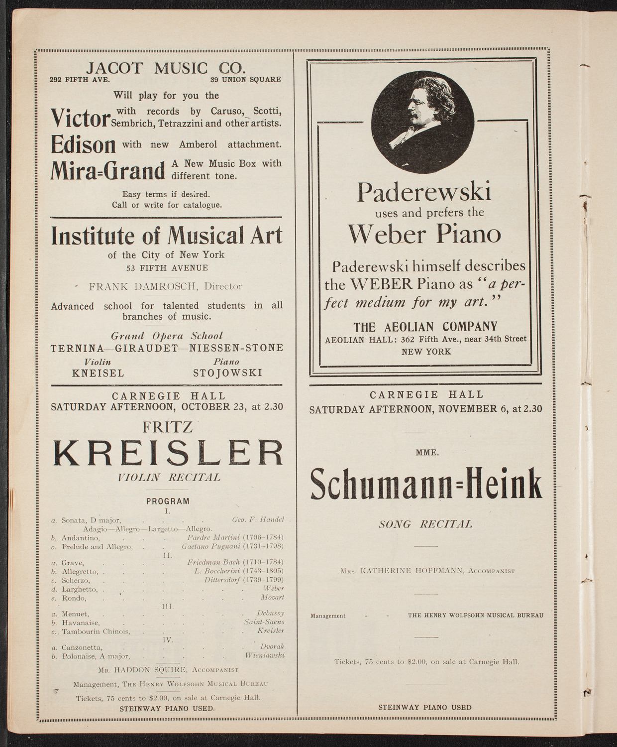 Lecture by R.G. Knowles, October 17, 1909, program page 6