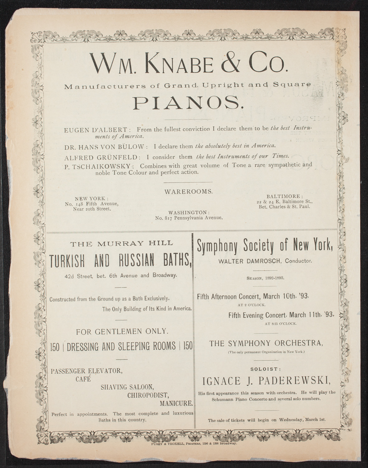Frederic Dean's First Lenten Lecture, February 16, 1893, program page 4