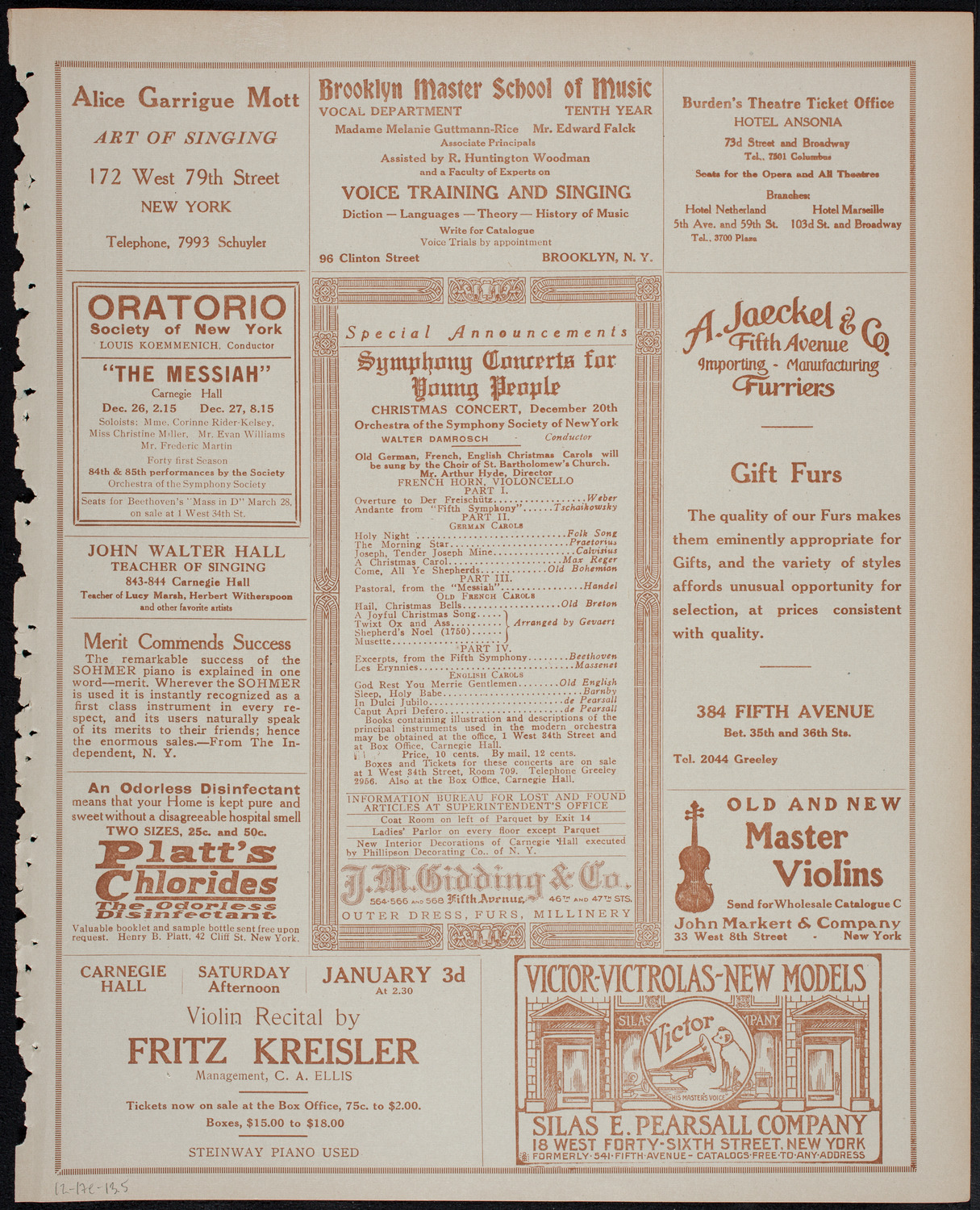 Columbia University Festival Chorus, December 17, 1913, program page 9