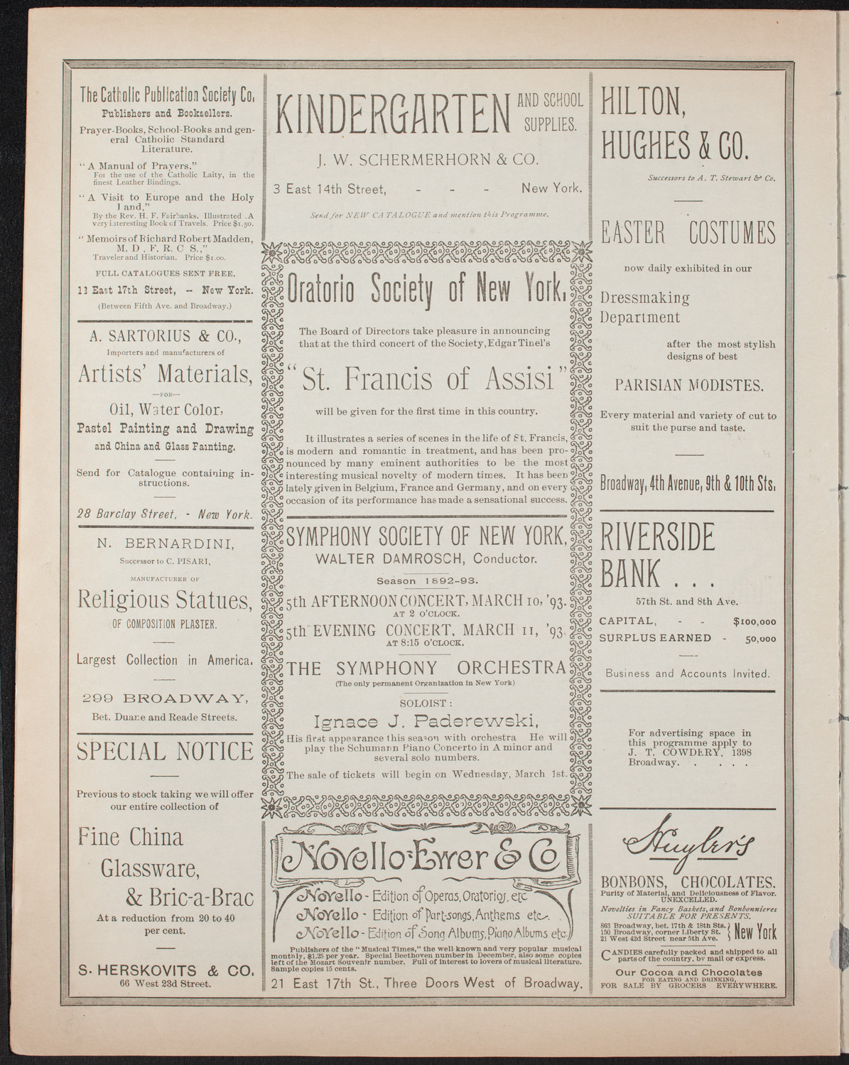 Golden Jubilee of Pope Leo XIII, February 20, 1893, program page 6