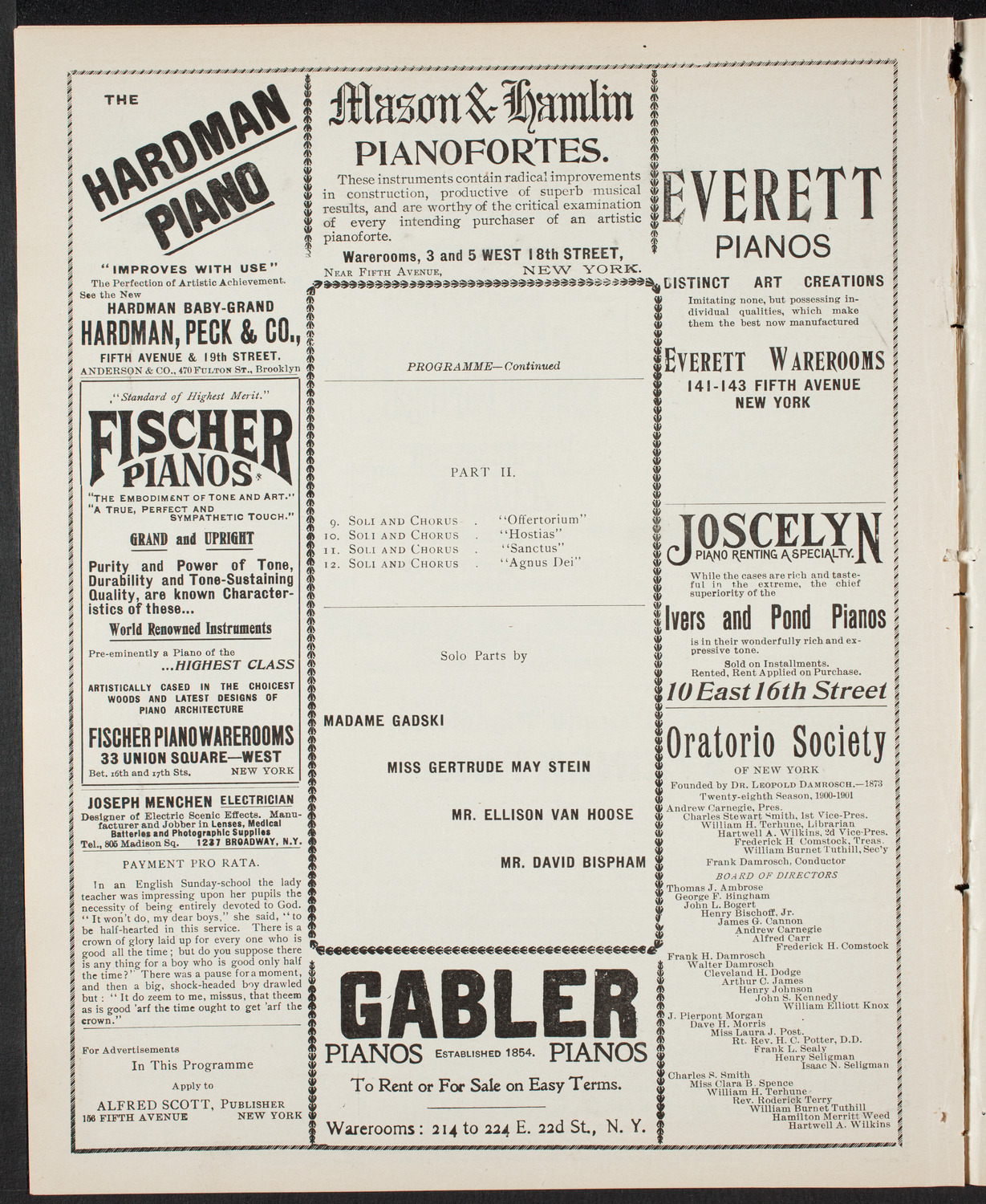 Oratorio Society of New York, April 4, 1901, program page 6