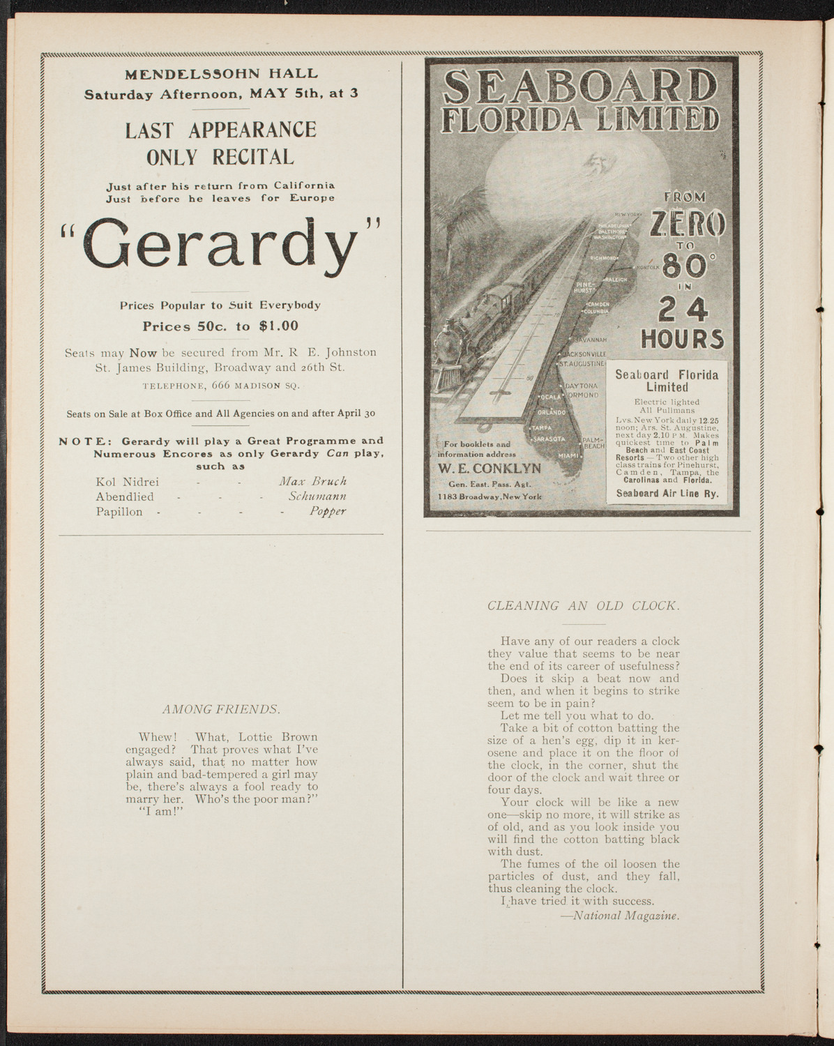 Benefit Concert and Lecture: Society of St. Vincent de Paul, April 22, 1906, program page 10