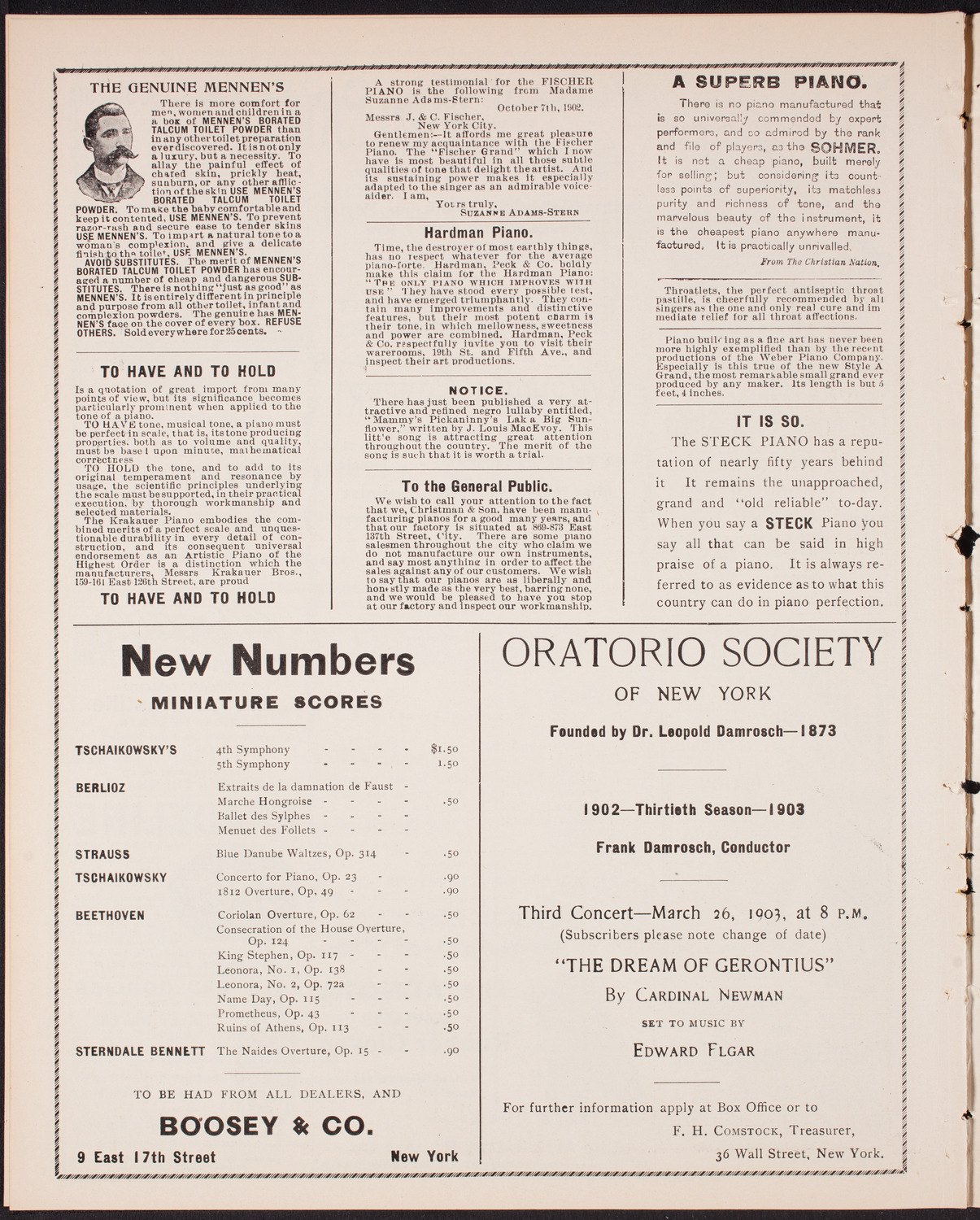 New York Philharmonic, January 30, 1903, program page 10