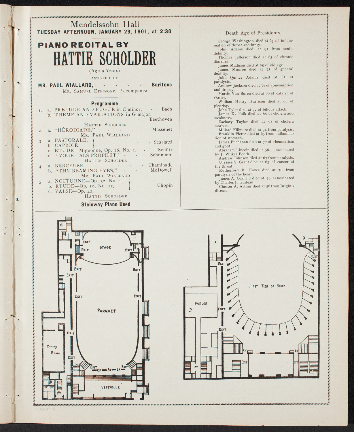 Marquis de Sousa with Martinus Sieveking and Orchestra, January 24, 1901, program page 7