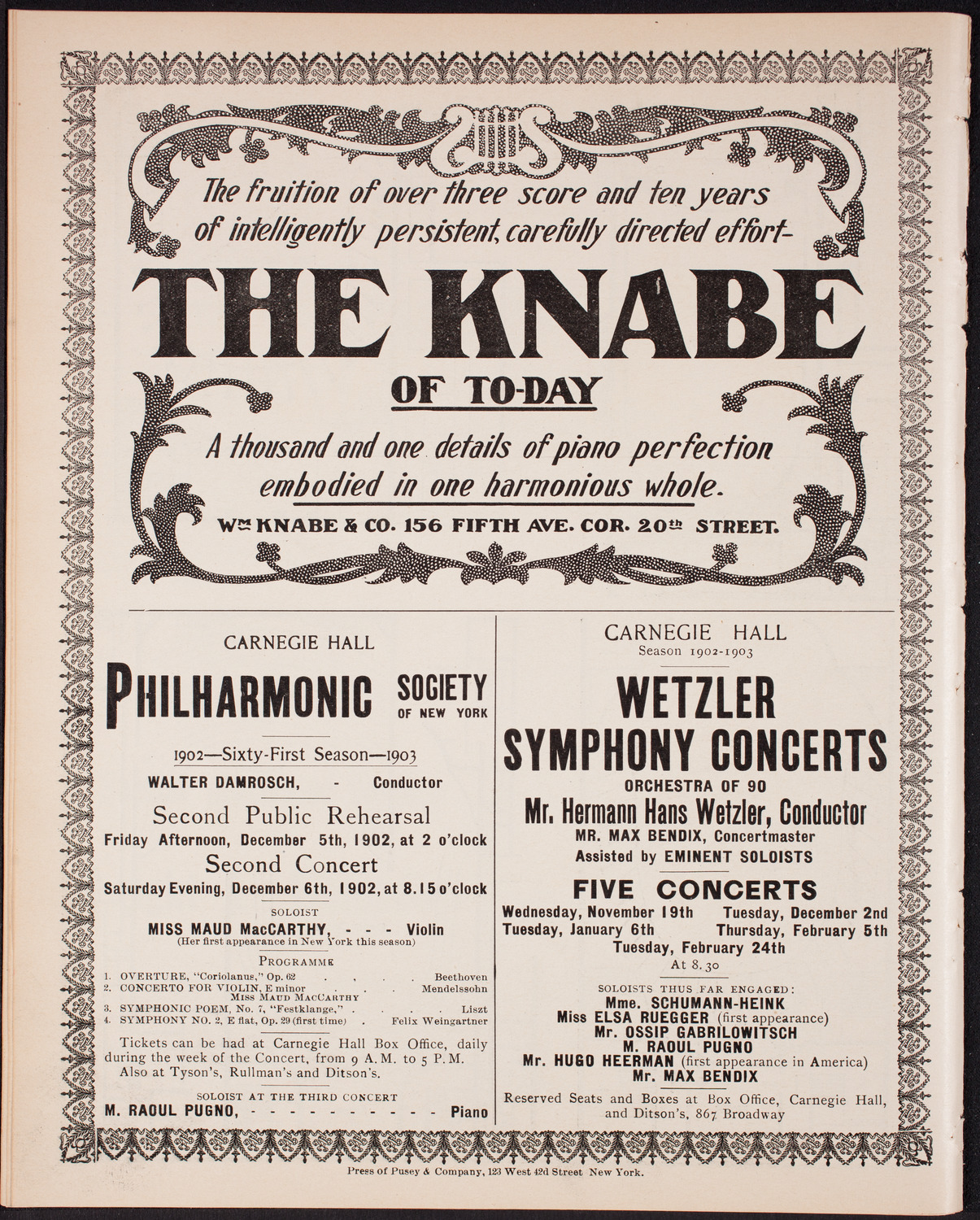 Oratorio Society of New York, November 17, 1902, program page 12