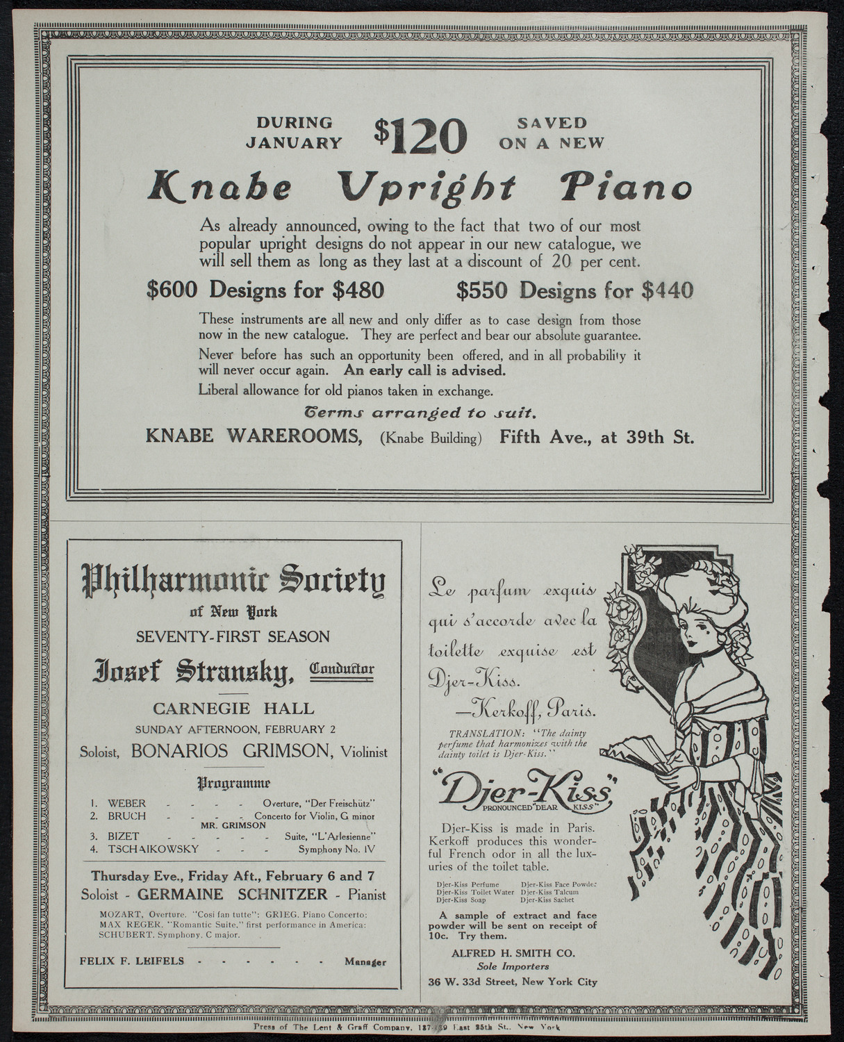 New York Philharmonic, January 31, 1913, program page 12