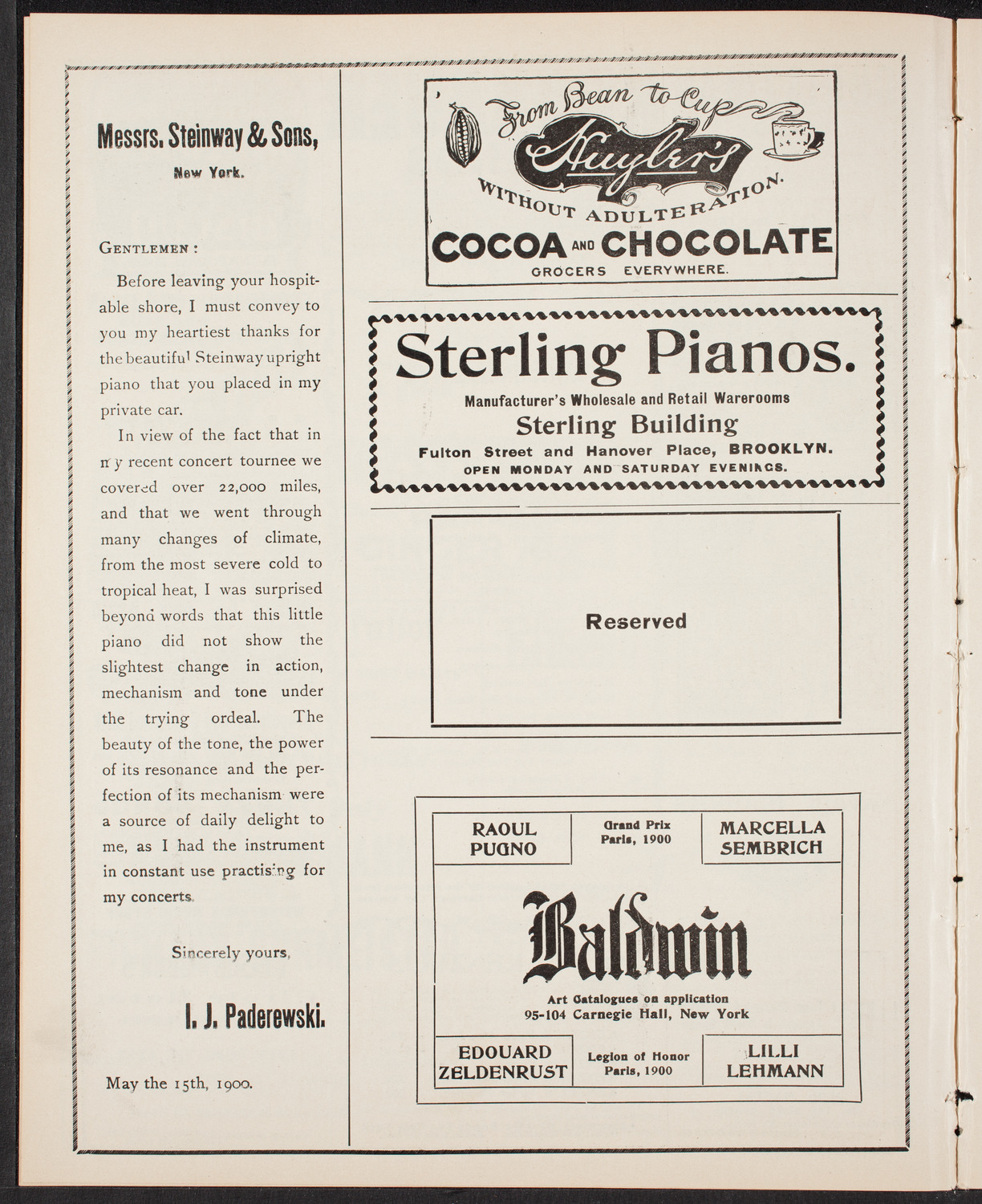 New York Philharmonic, March 13, 1903, program page 4