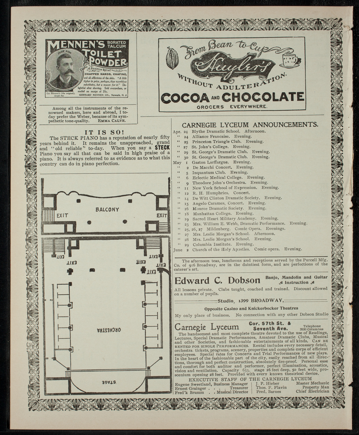 Students of the Blythe Dramatic School, April 24, 1903, program page 4