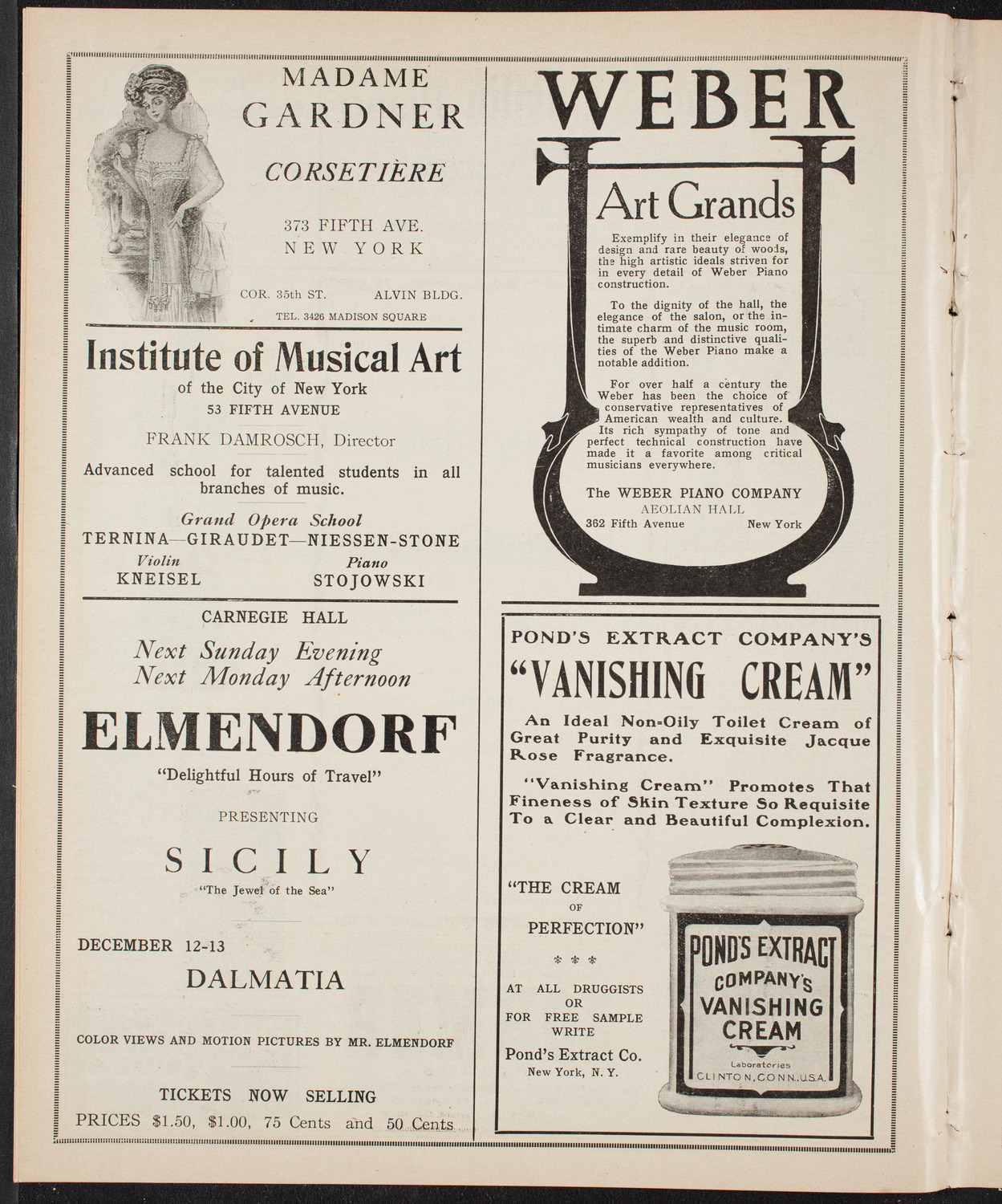 Teresa Carreño, Piano, December 4, 1909, program page 6