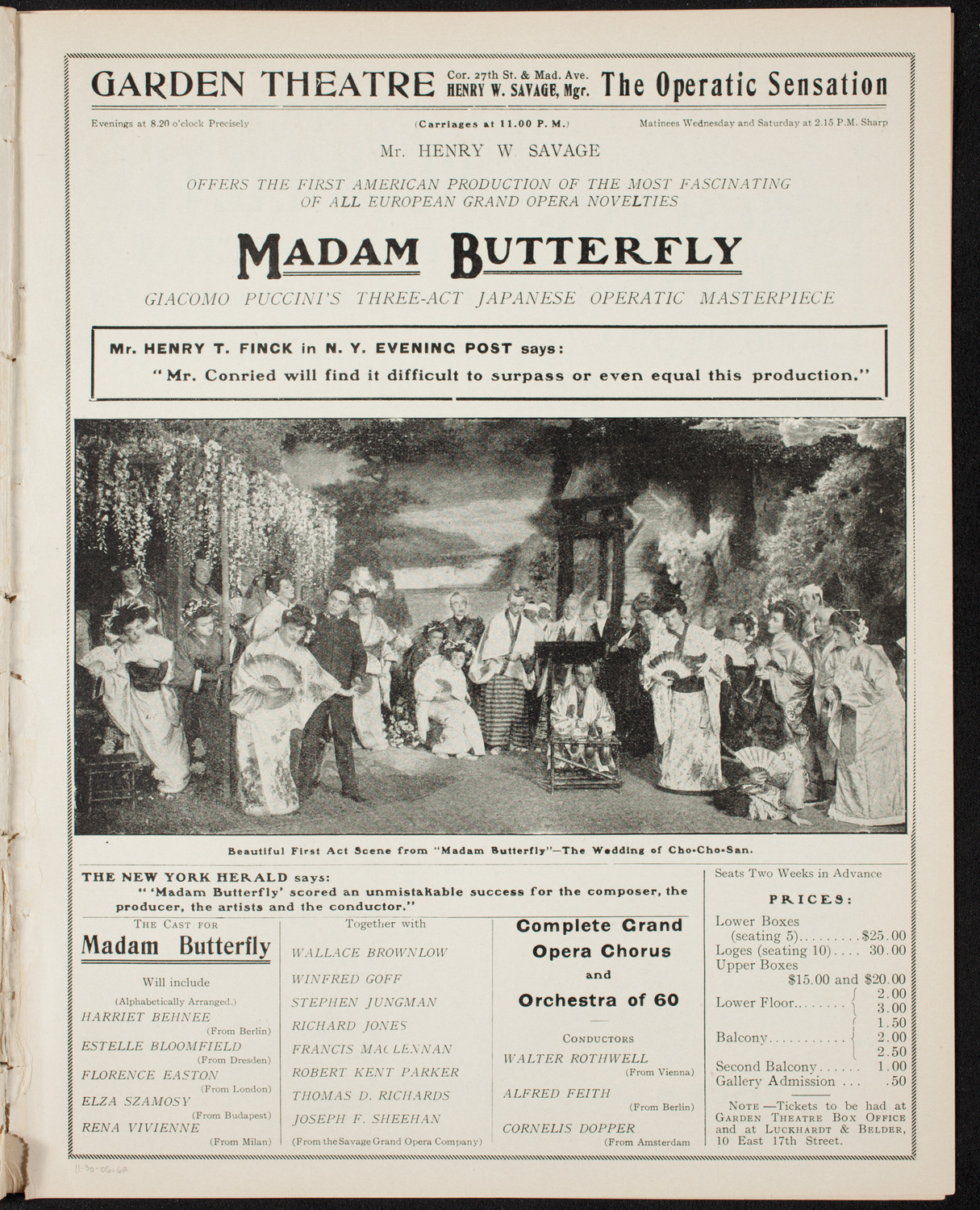 New York Philharmonic, November 30, 1906, program page 11