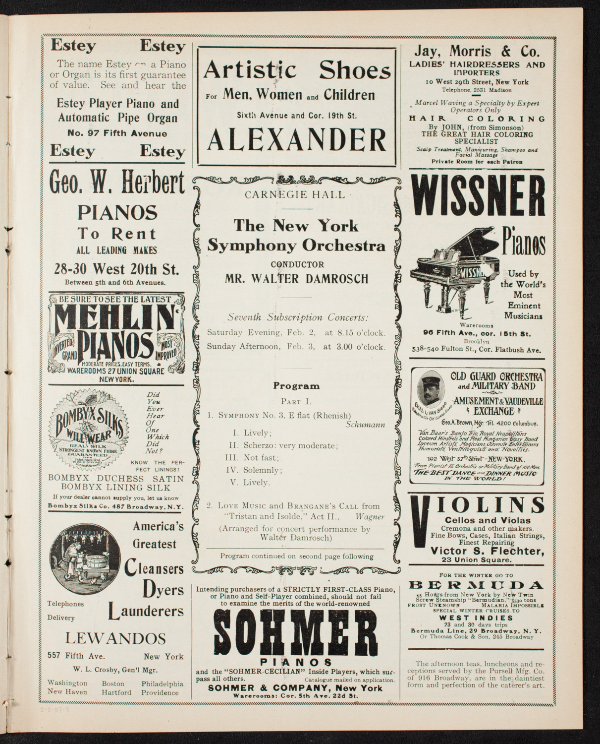 New York Symphony Orchestra, February 2, 1907, program page 5