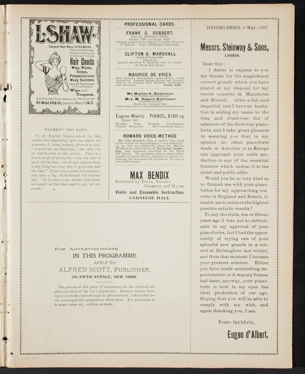 Graduation: College of St. Francis Xavier, June 25, 1900, program page 5