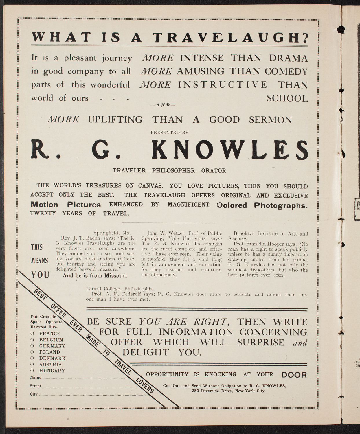 Burton Holmes Travelogue: Sicily, January 30, 1910, program page 10