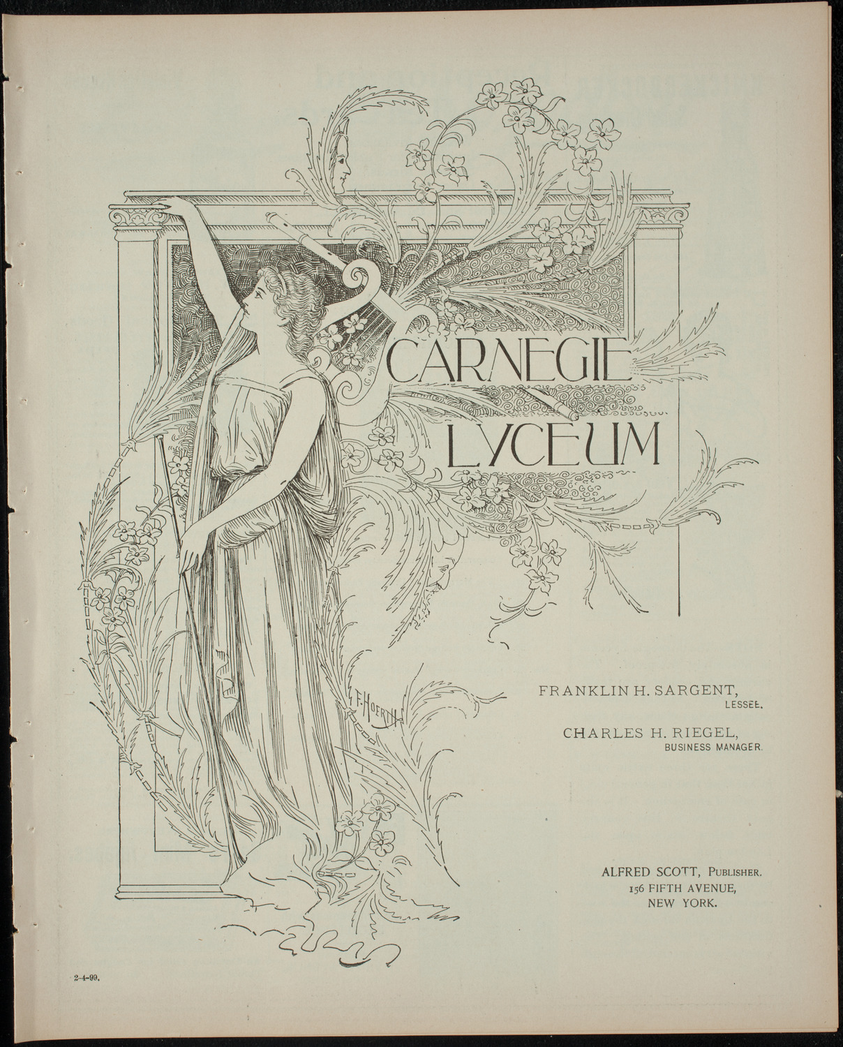 Comparative Literature Society Saturday Morning Conference, February 4, 1899, program page 1