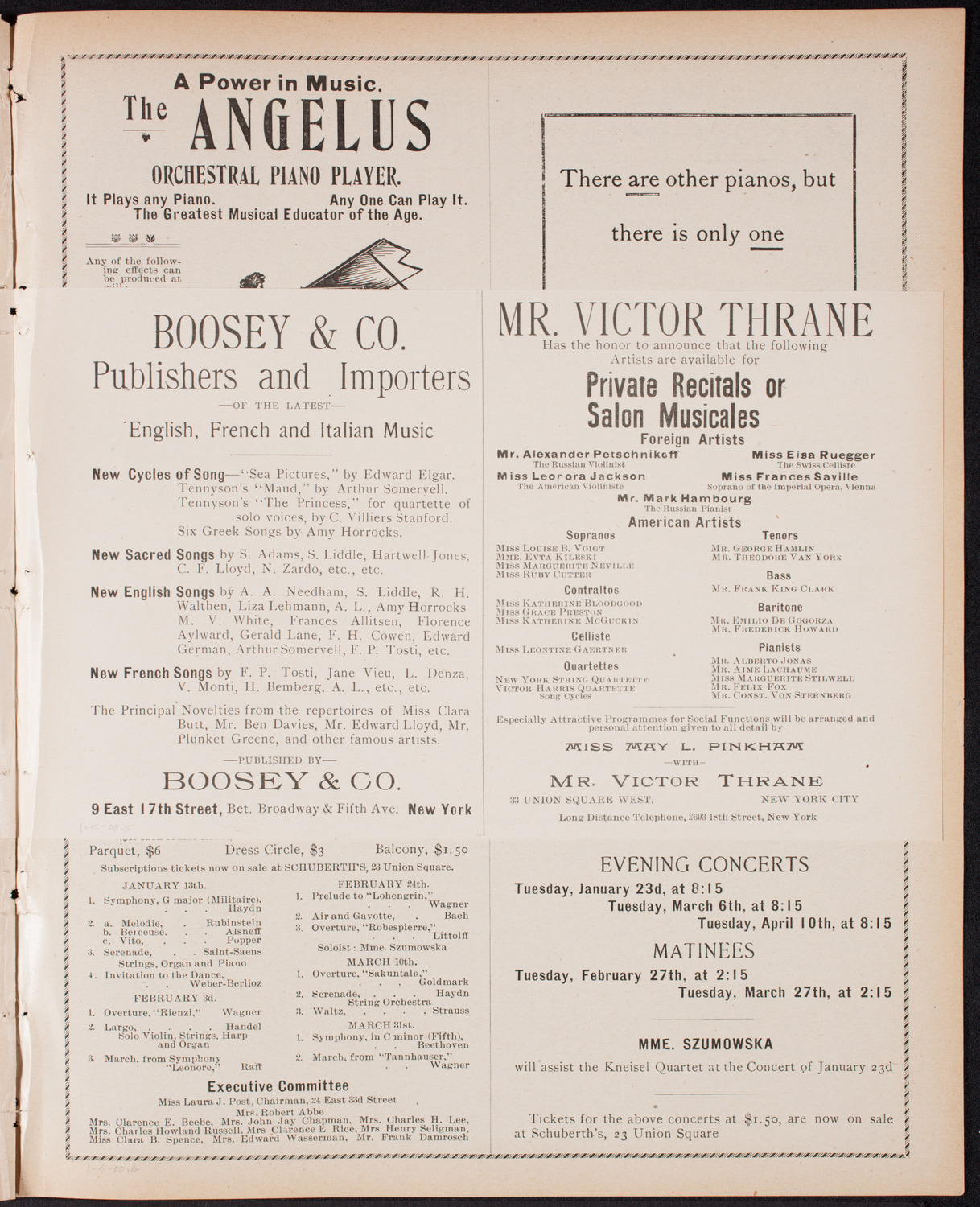 New York Philharmonic, January 5, 1900, program page 9