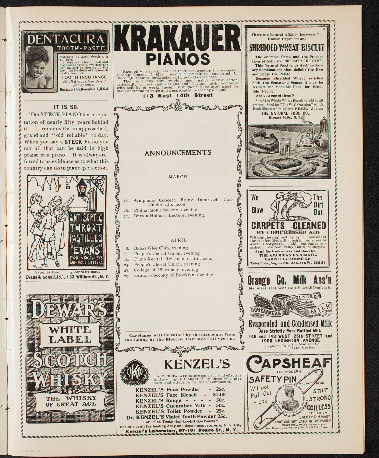 Richard Strauss with New York Philharmonic, March 25, 1904, program page 3