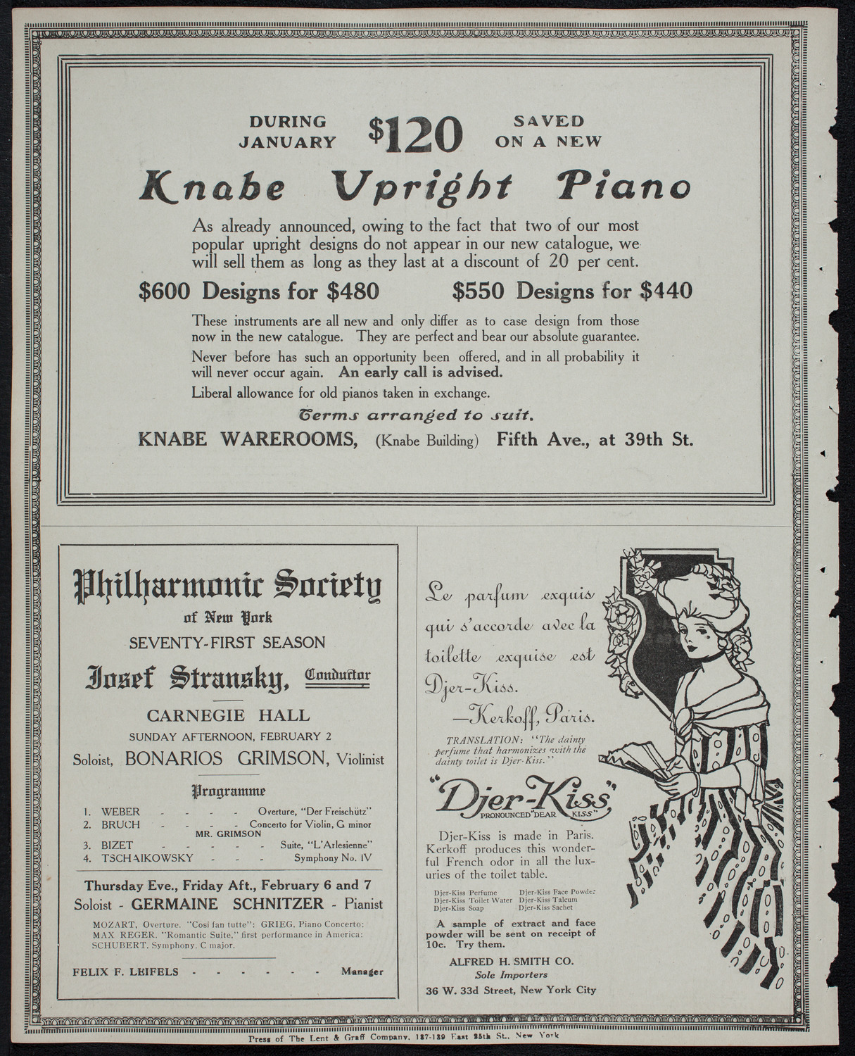 New York Philharmonic, January 30, 1913, program page 12