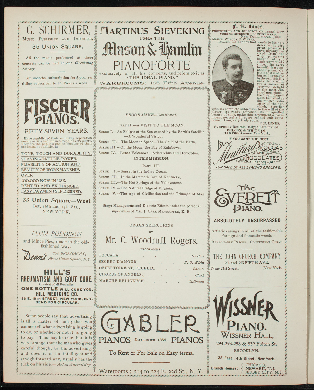 Illustrated Lecture: Evolution of the Earth, April 1, 1897, program page 6