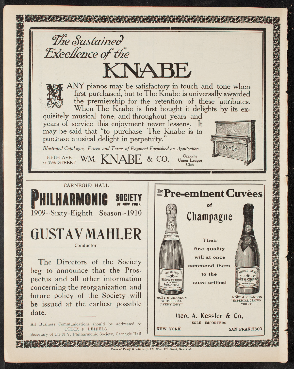 New York Philharmonic, March 26, 1909, program page 12