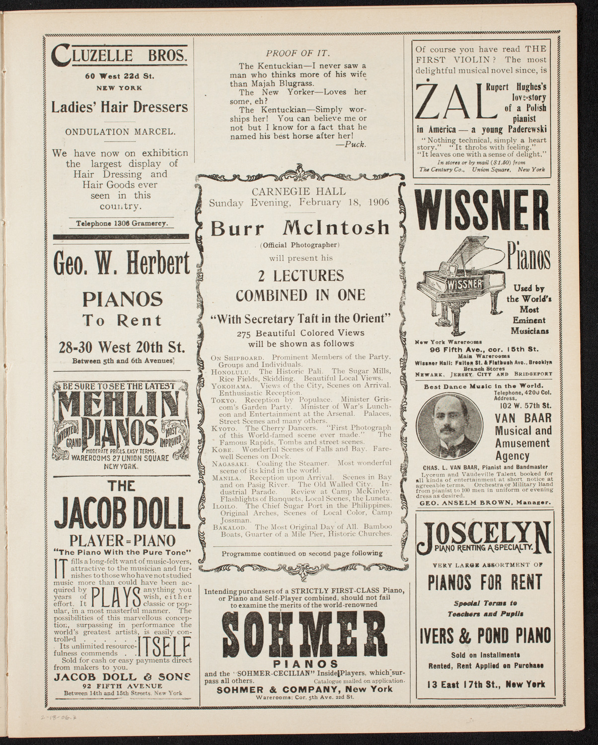 Lecture by Burr McIntosh, February 18, 1906, program page 5